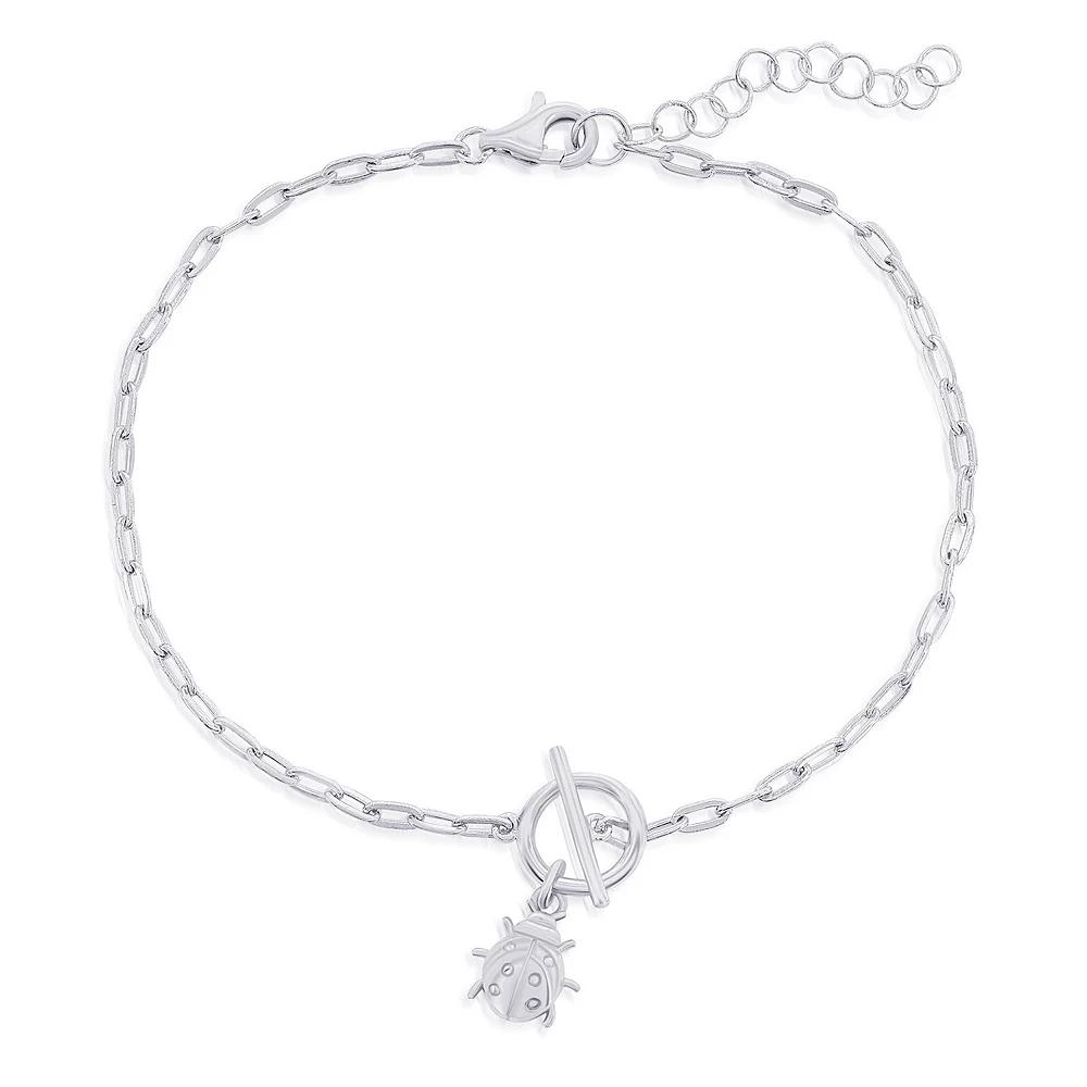 Argento Bella Ladybug Charm Paper Clip Chain Toggle Bracelet, Women's, Size: 6.5-7.5"AD, Sterling Silver Product Image