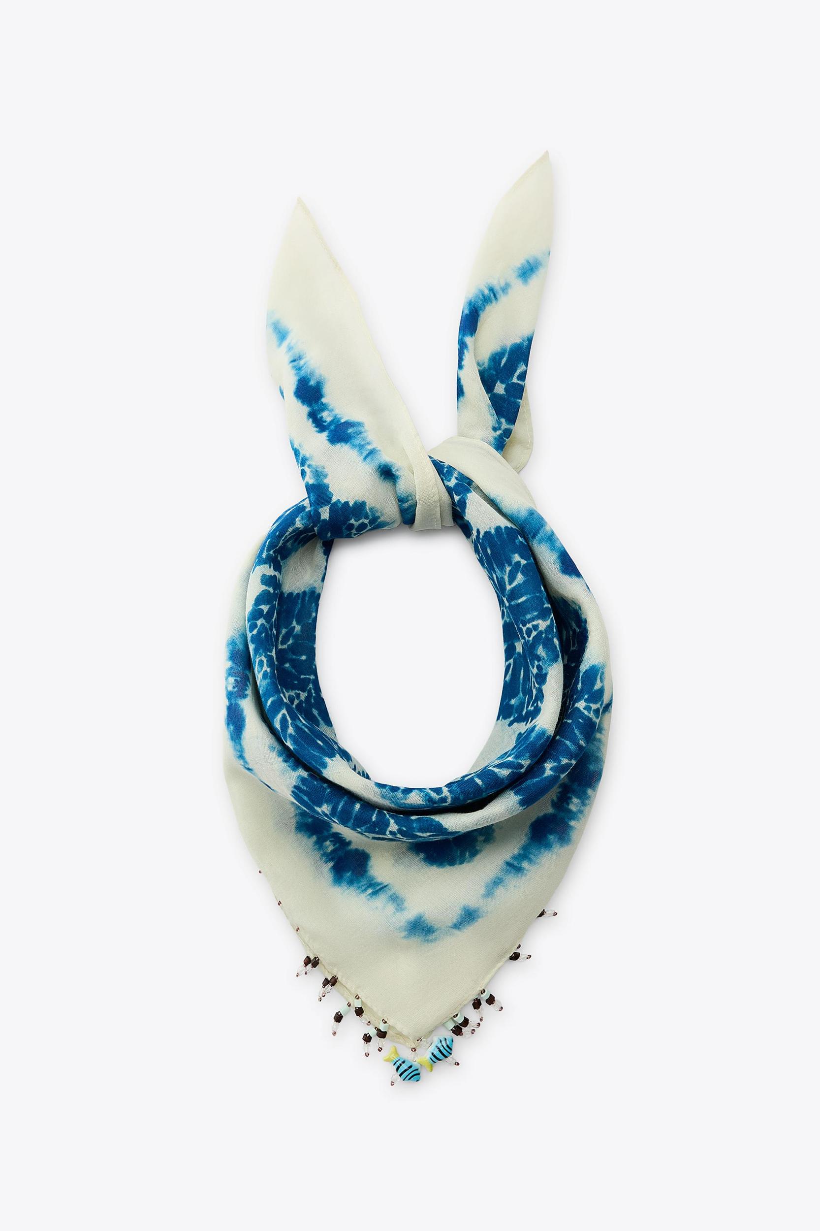 FISH AND BEAD PRINTED SCARF Product Image