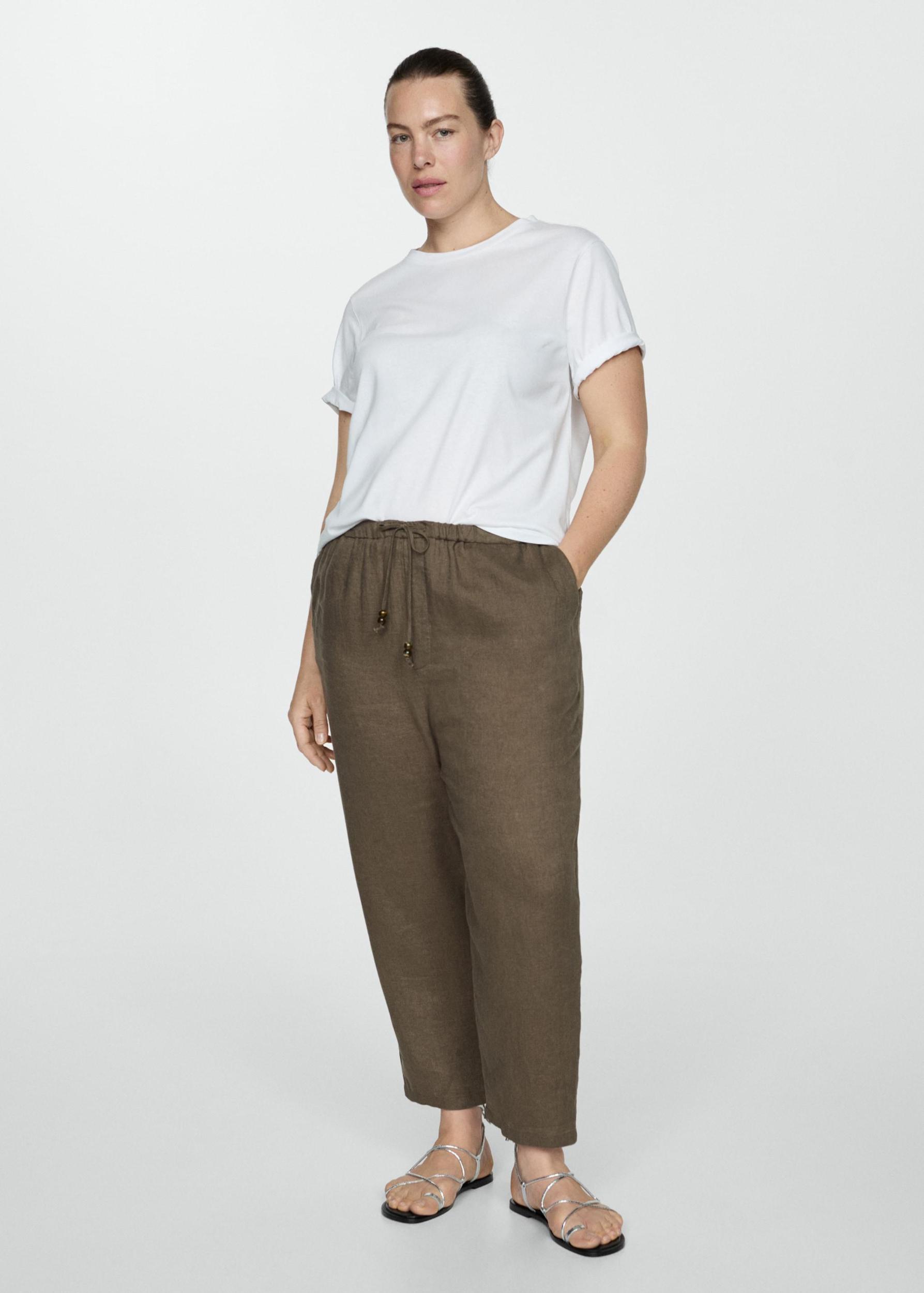 Short-sleeved cotton t-shirt - Women | MANGO USA Product Image