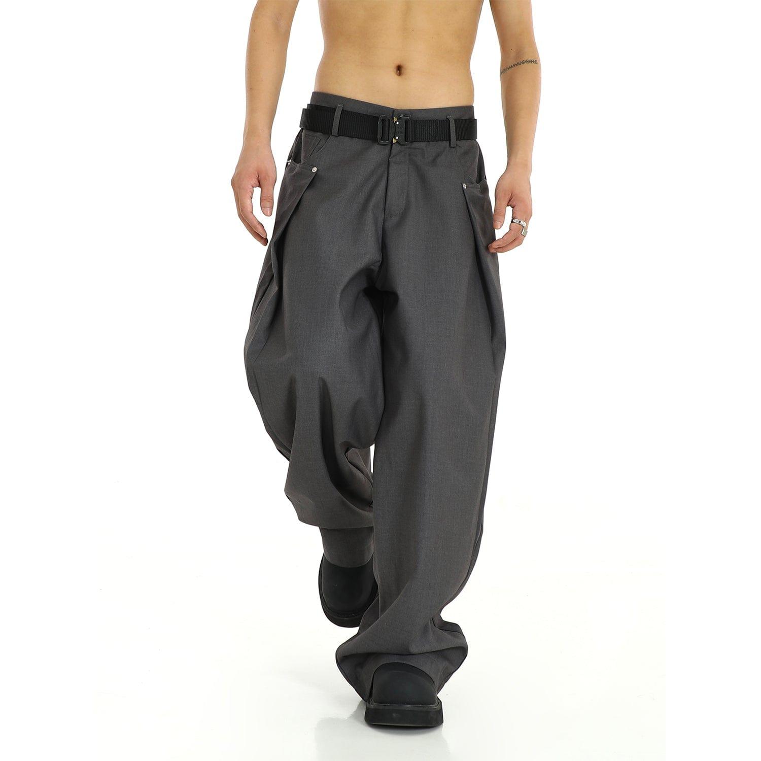 RT No. 9805 FOLDED WIDE STRAIGHT PANTS Product Image