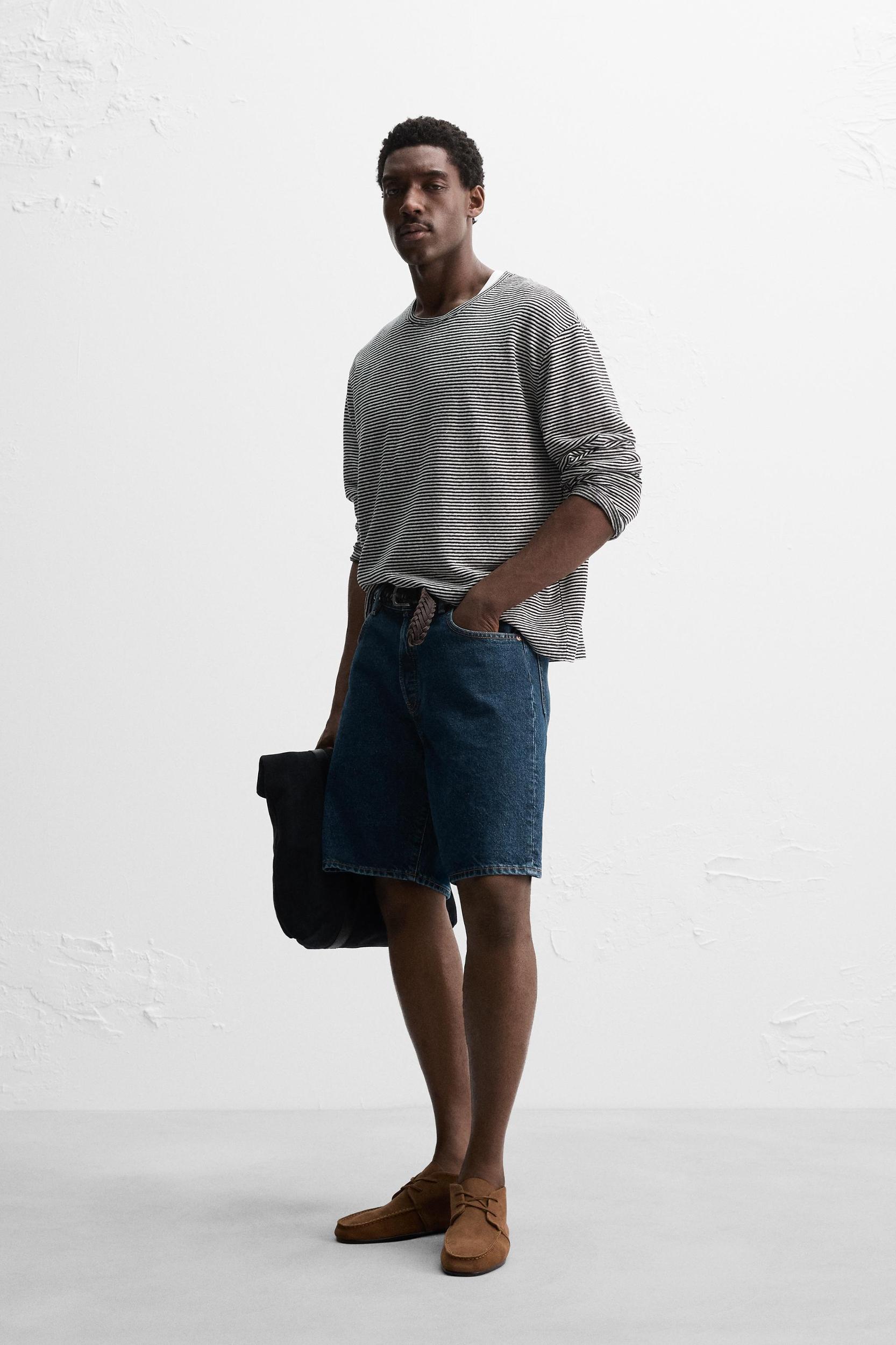 LIMITED EDITION STRAIGHT-FIT DENIM SHORTS Product Image