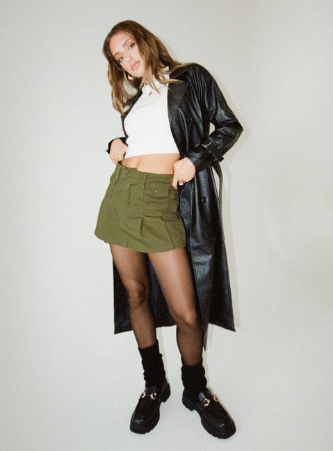 Montanna Faux Leather Coat Black Product Image