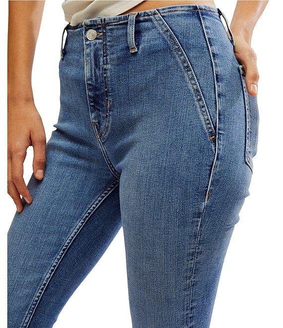 Free People We The Free Level Up Slit Mid Rise Slim Flare Jeans Product Image