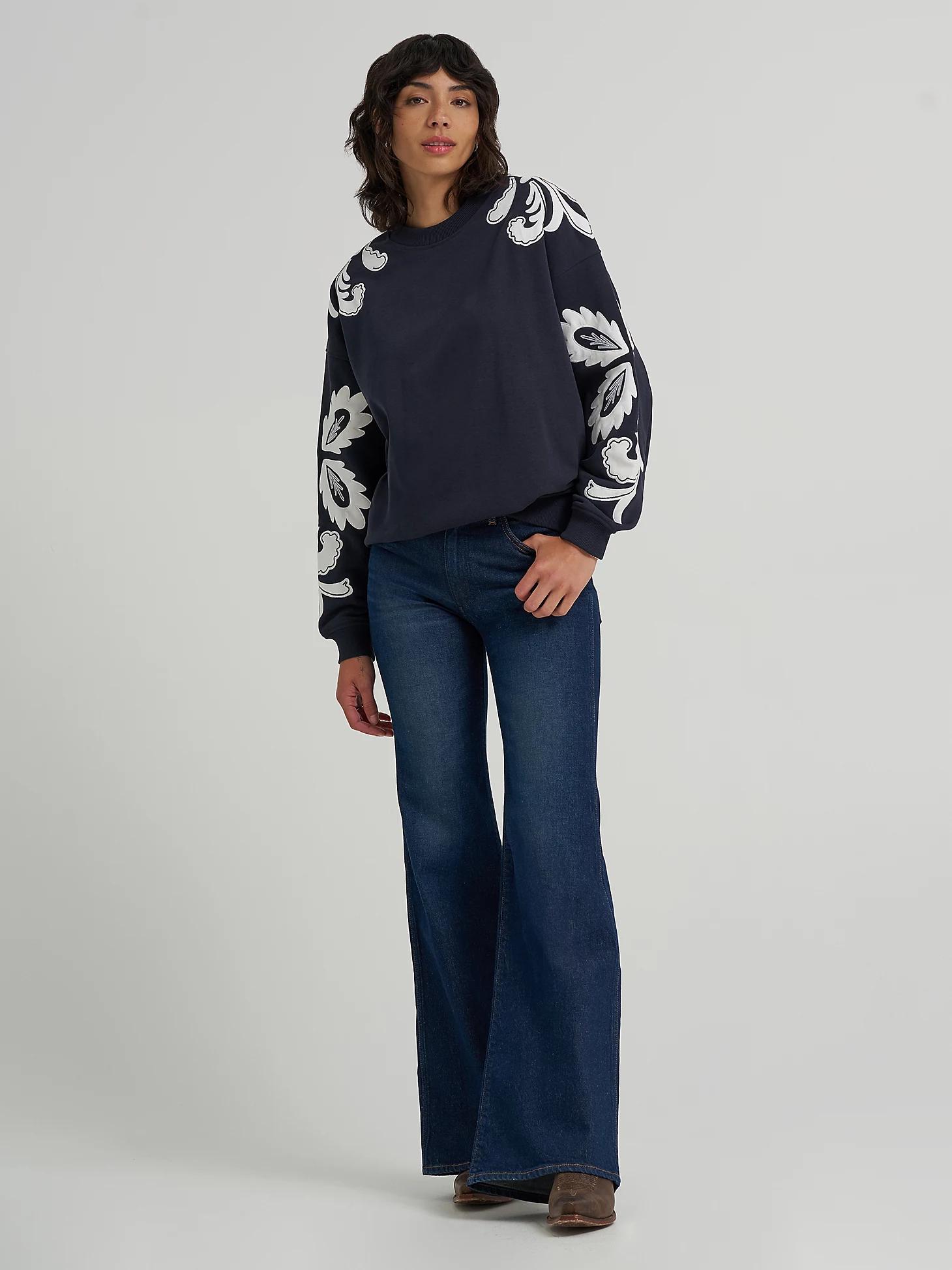 Women's Applique Sweatshirt in Dark Product Image