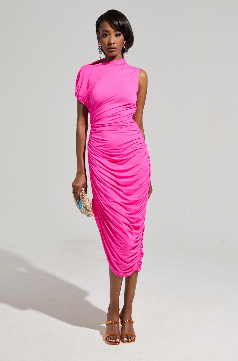 CAMARI RUCHED MIDI DRESS Product Image