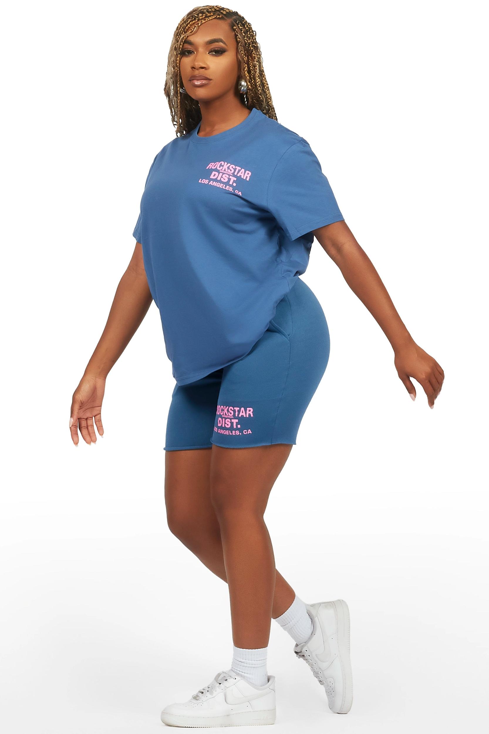 Dalasia Navy T-Shirt Short Set Female Product Image