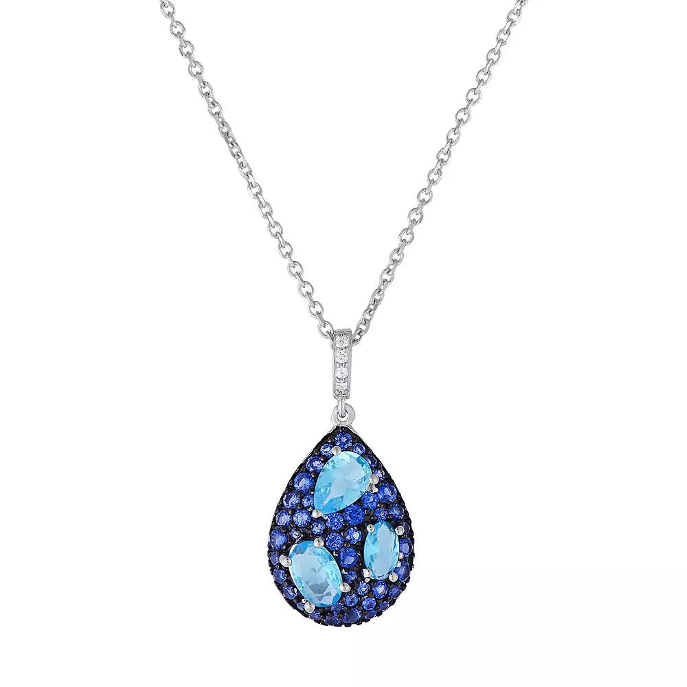 Oro Leoni Sterling Silver Cubic Zirconia Pendant Necklace, Women's,  Product Image