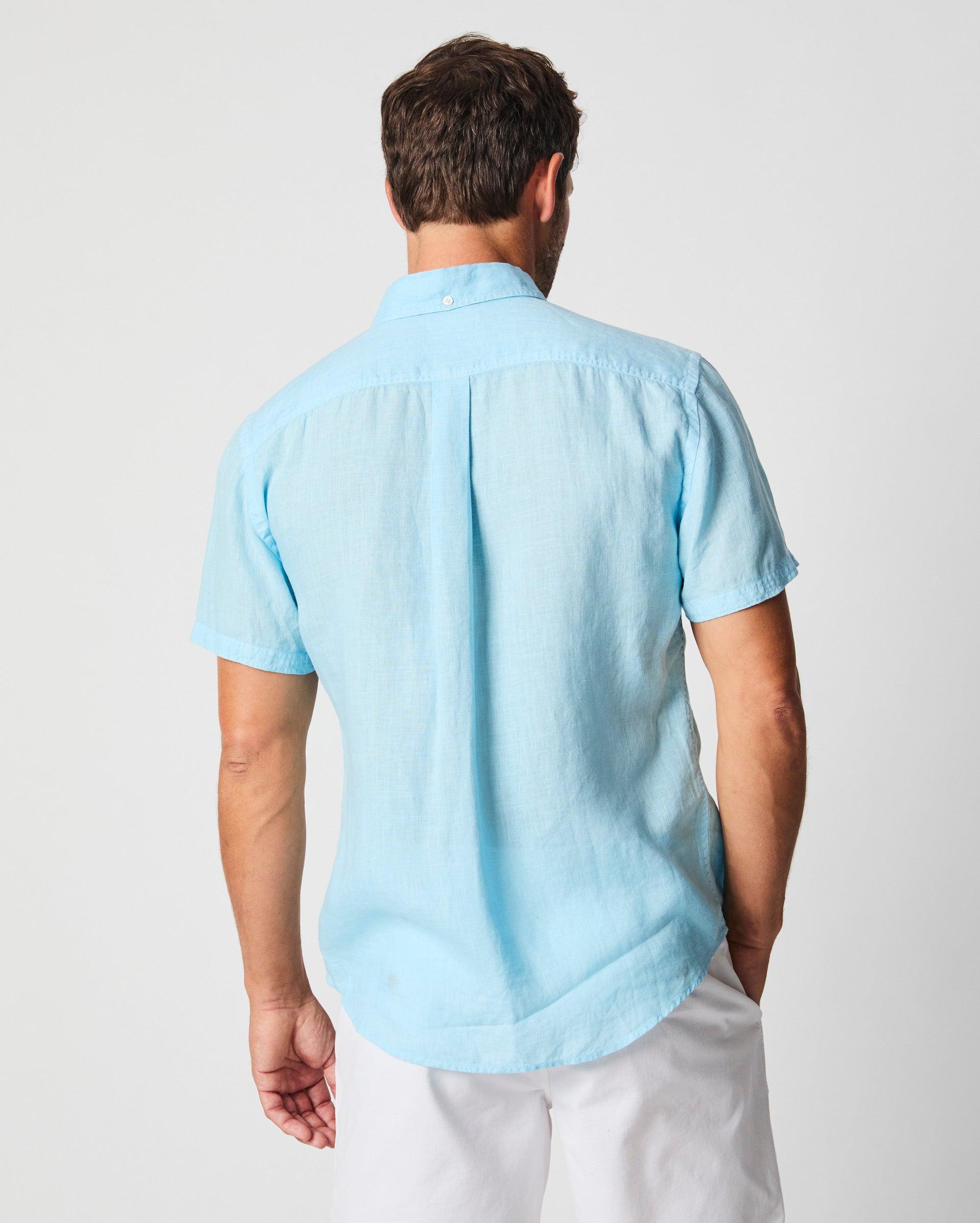 Short Sleeve Linen Tuscumbia Shirt Button Down -  Product Image