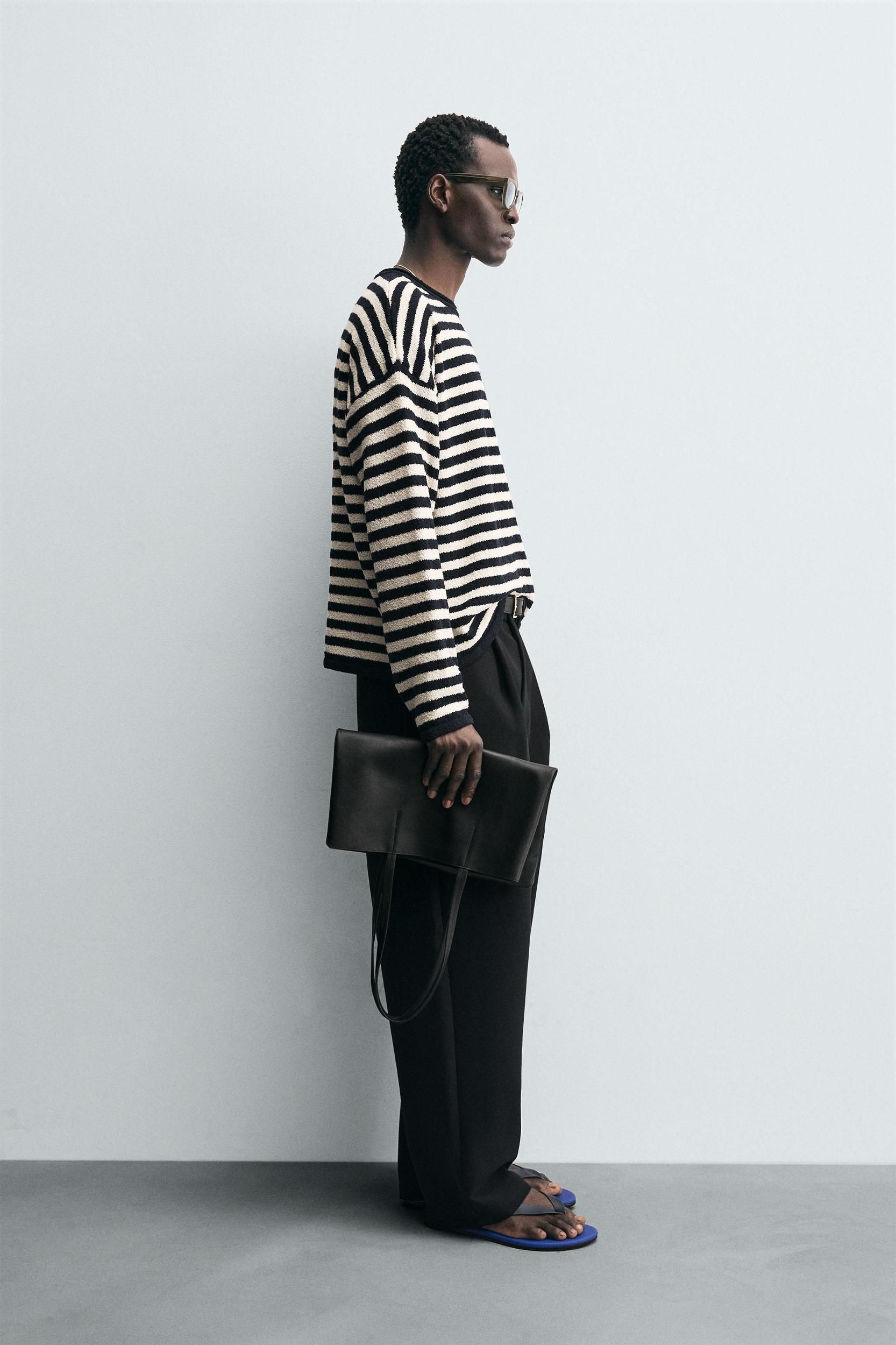 LIGHTWEIGHT STRIPED SWEATER Product Image