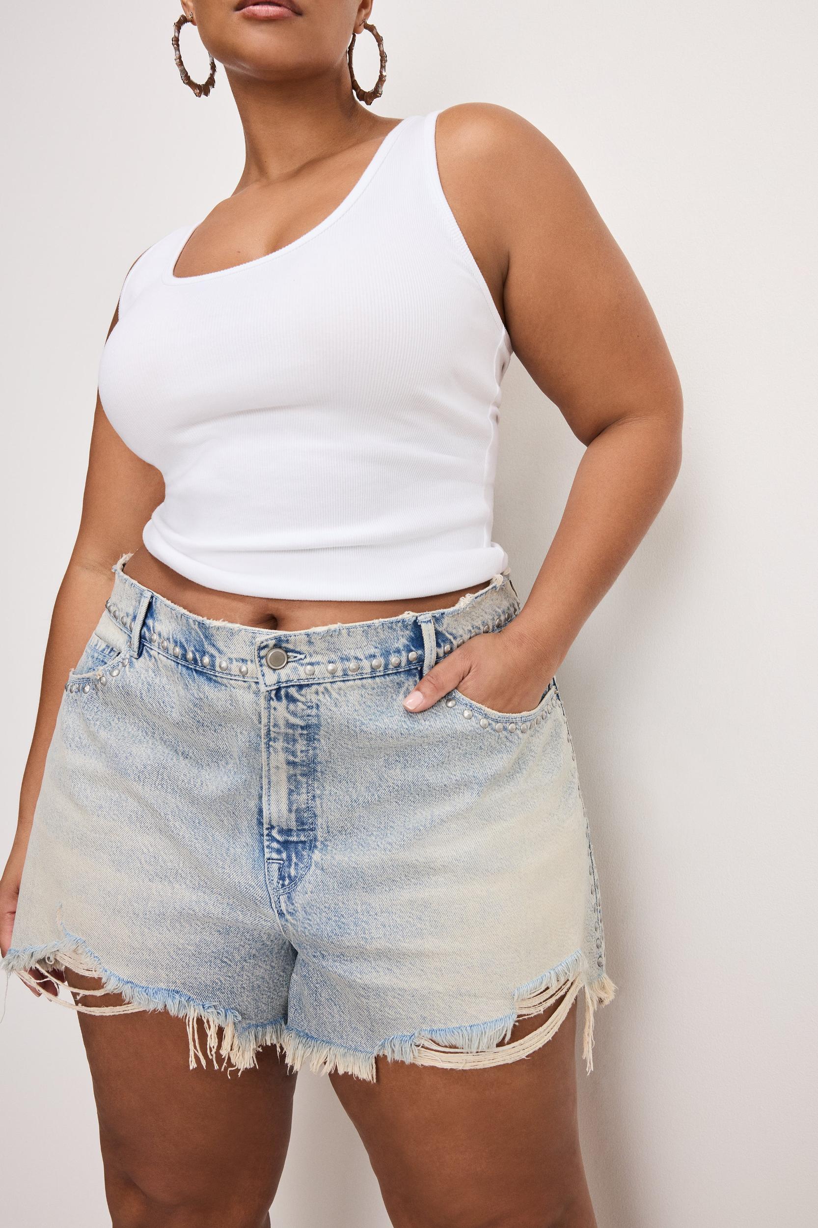 GOOD 90s STUDDED SHORTS | INDIGO784 Product Image