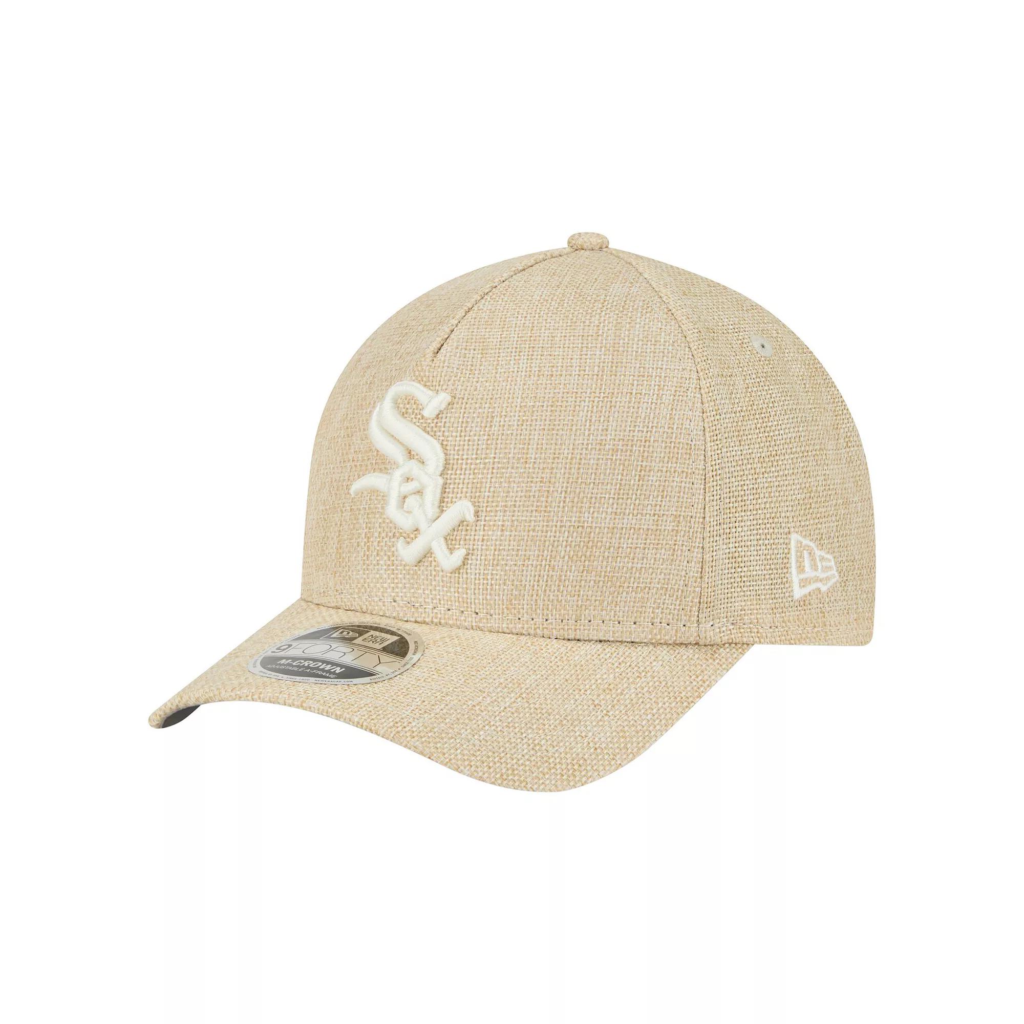 Men's New Era Beige Chicago White Sox Cotton Weave M-Crown A-Frame 9FORTY Adjustable Hat, Team Product Image