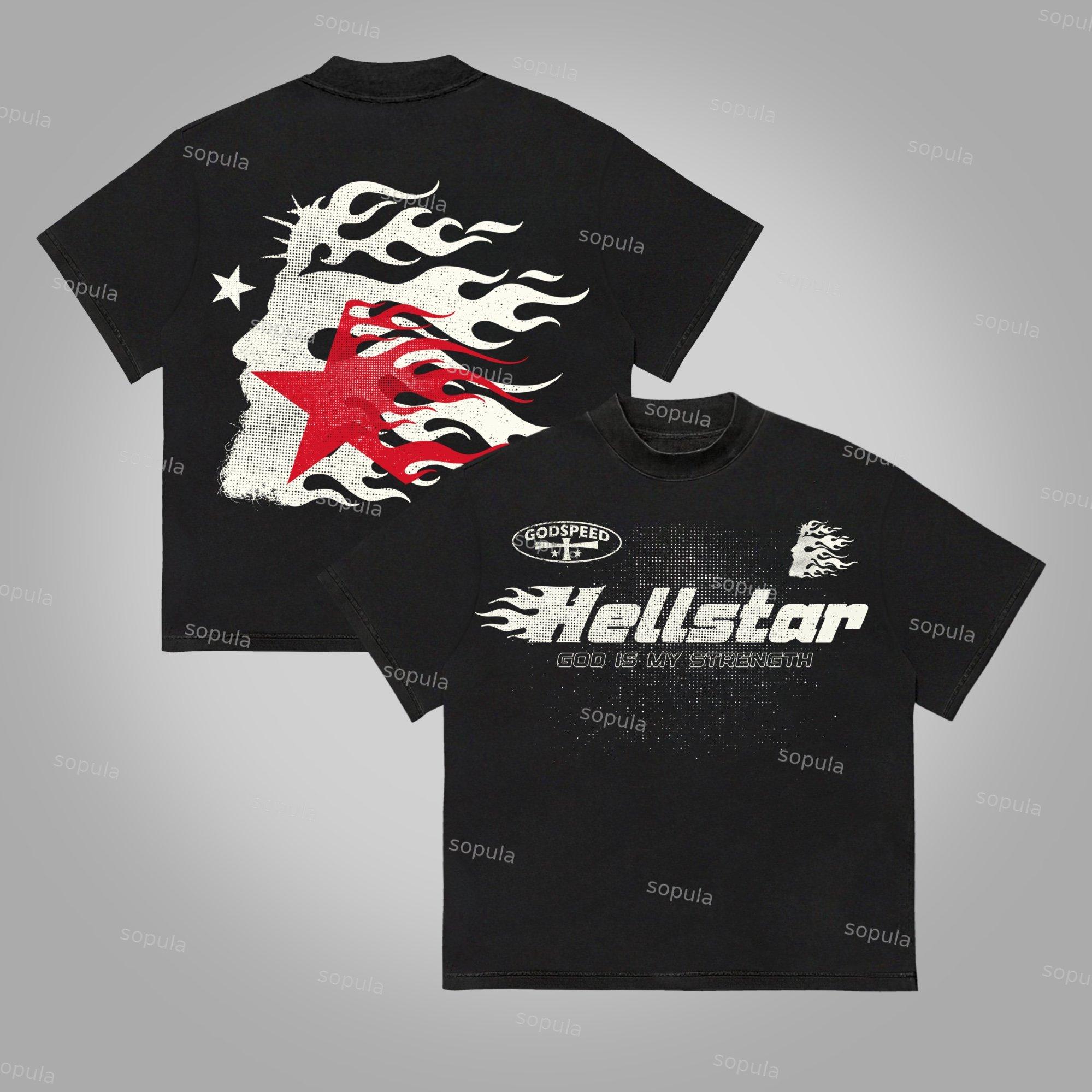 Jesus Flame Silhouette Network Vintage Graphic Cotton T-Shirt Product Image