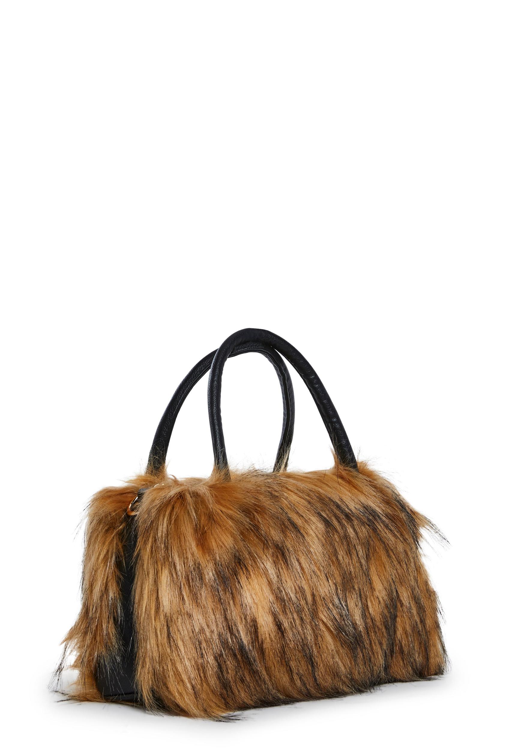 Shaggy Shoulder Weekender Bag - Brown Product Image