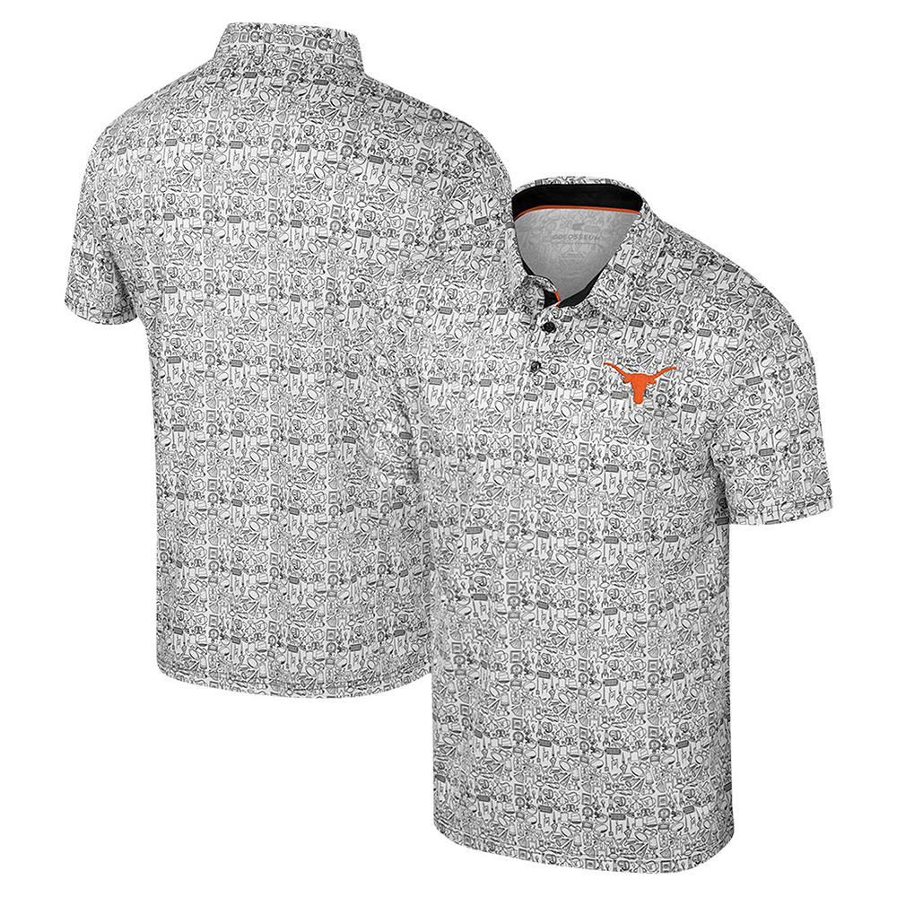 Men's Colosseum White Tennessee Volunteers Big & Tall It's Time! Allover Printed Polo,  Product Image