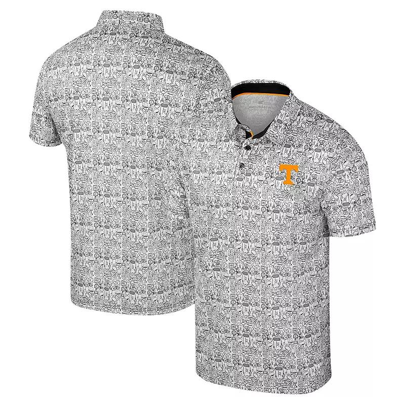 Men's Colosseum White Tennessee Volunteers Big & Tall It's Time! Allover Printed Polo,  Product Image