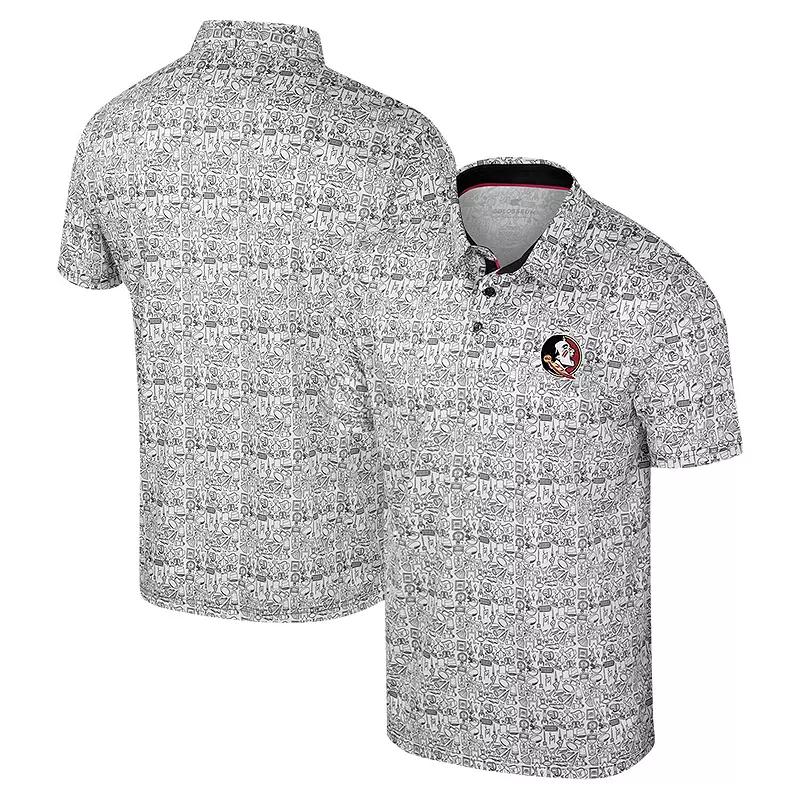 Men's Colosseum White Tennessee Volunteers Big & Tall It's Time! Allover Printed Polo,  Product Image