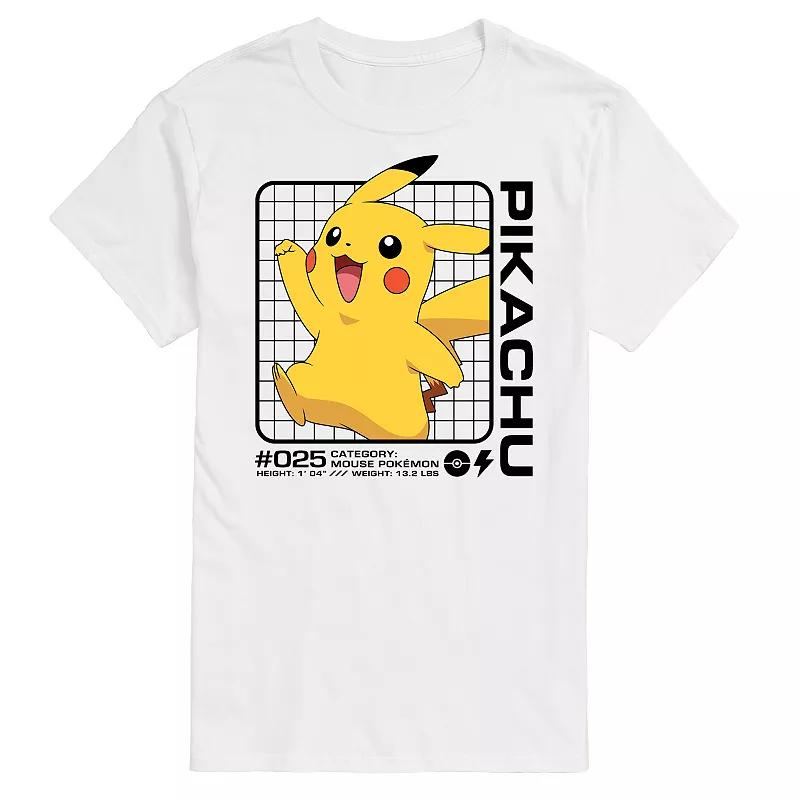 Men's Pokemon Pikachu Stats Graphic Tee,  Product Image