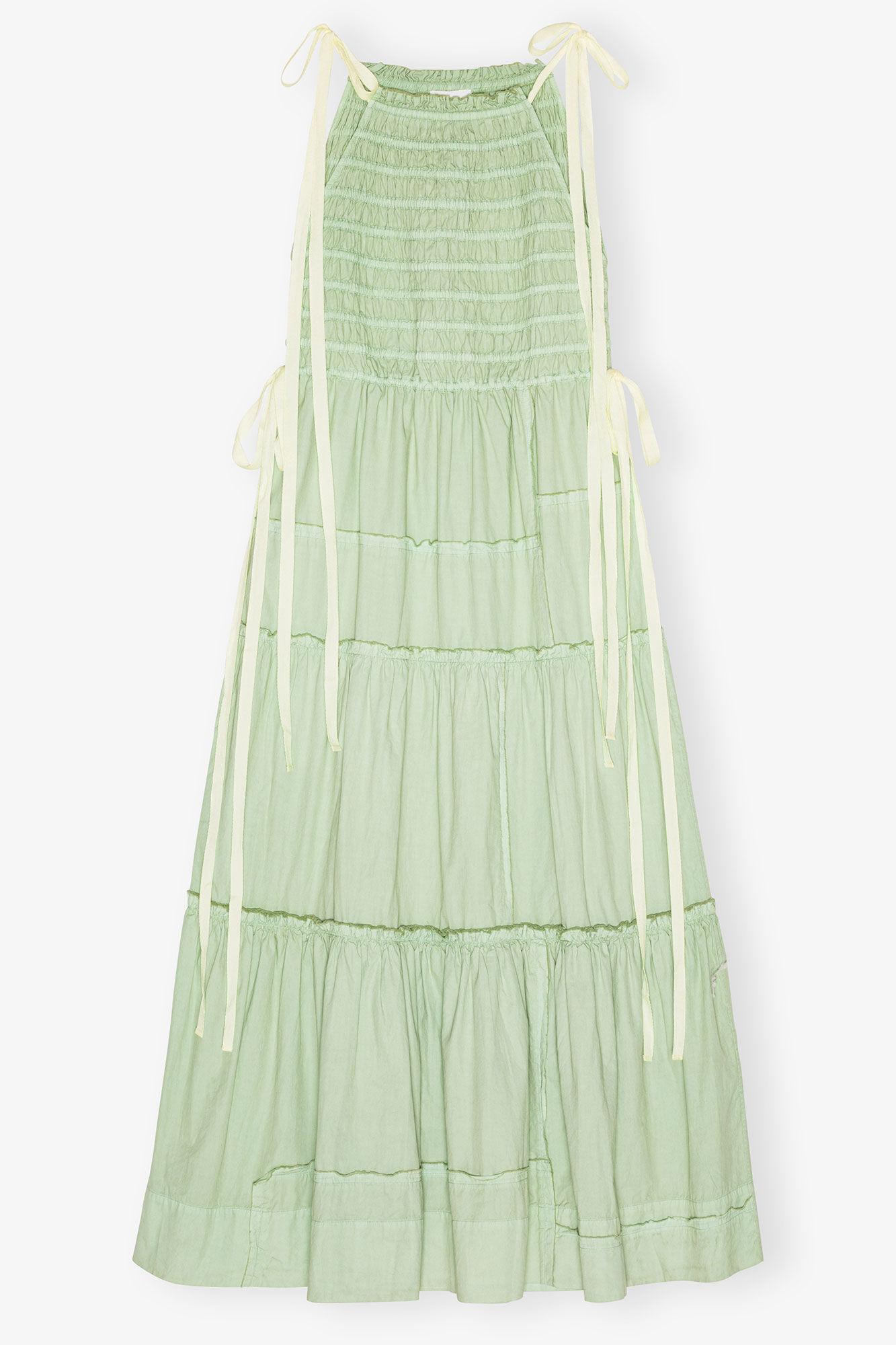 Light Green Smocked Tiered Dress Product Image