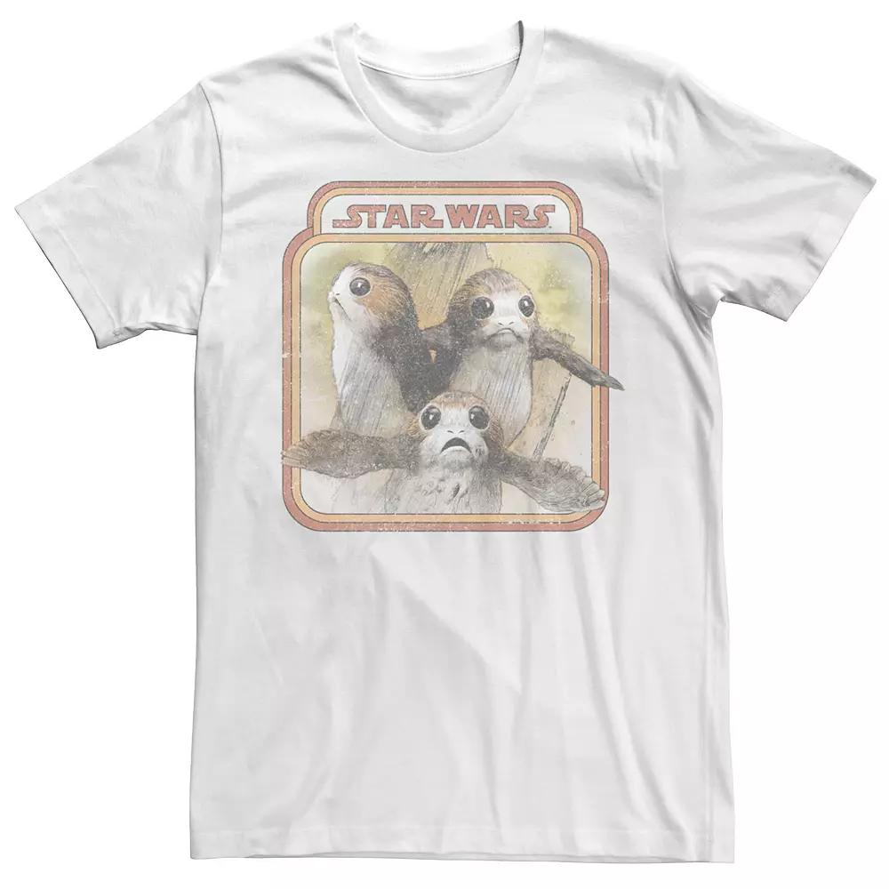 Men's Star Wars Last Jedi Porg Triplets Retro Box Tee,  Product Image