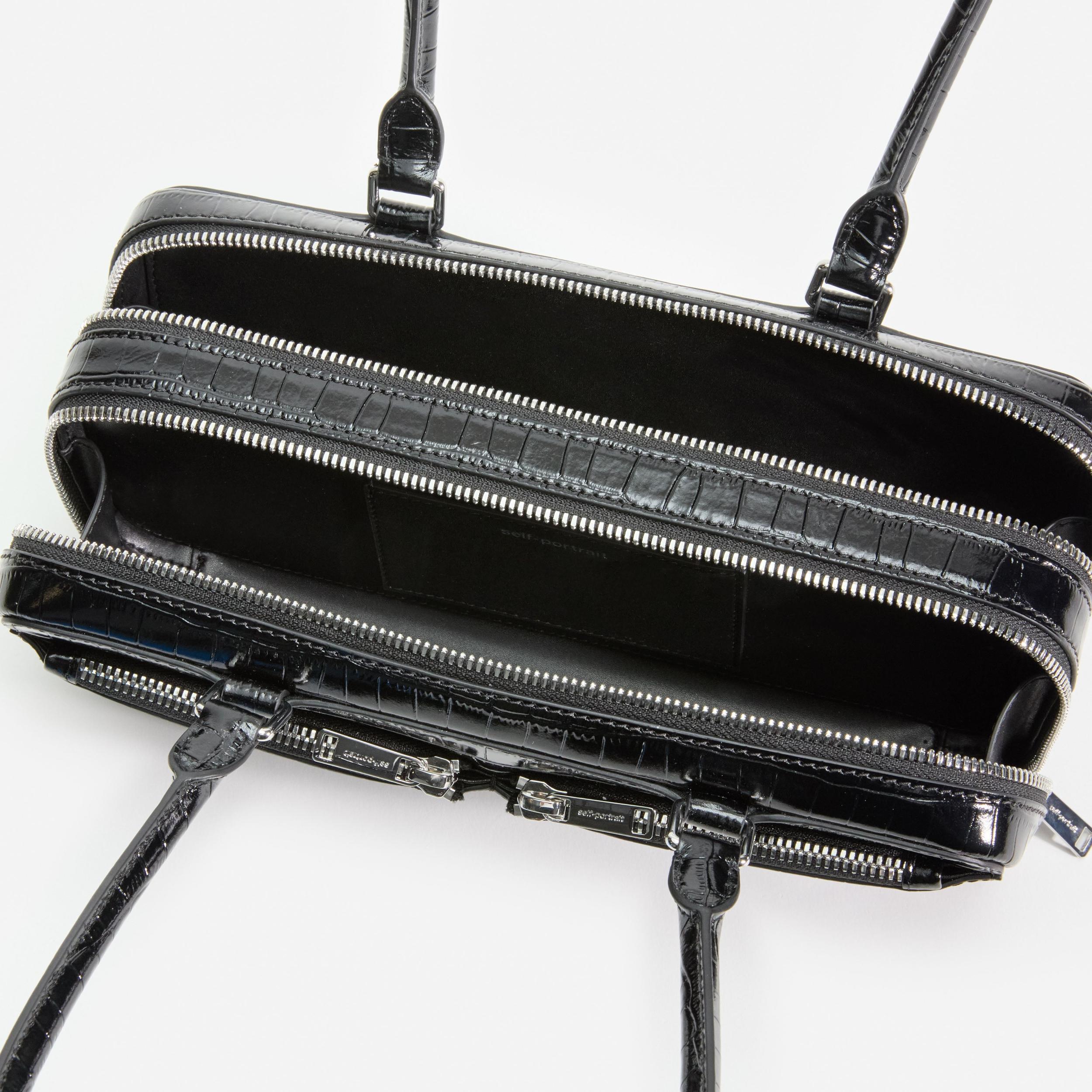 Black Croc Shoulder Bag Product Image