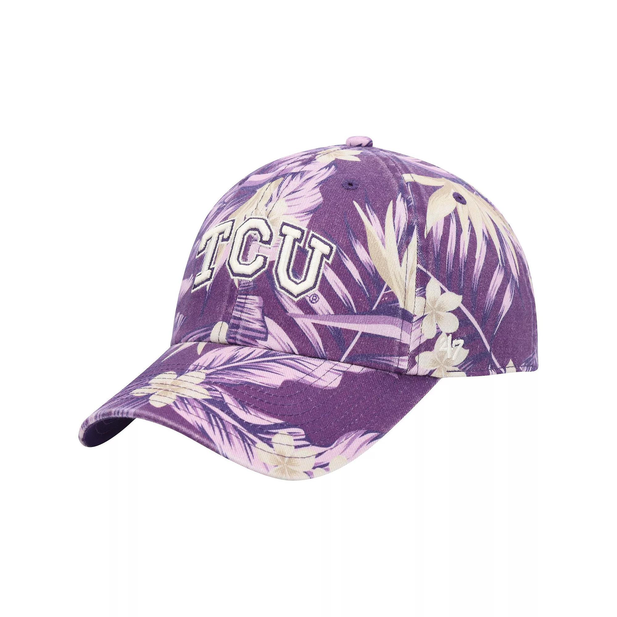 Men's '47 Purple TCU Horned Frogs Tropicalia Clean Up Adjustable Hat Product Image