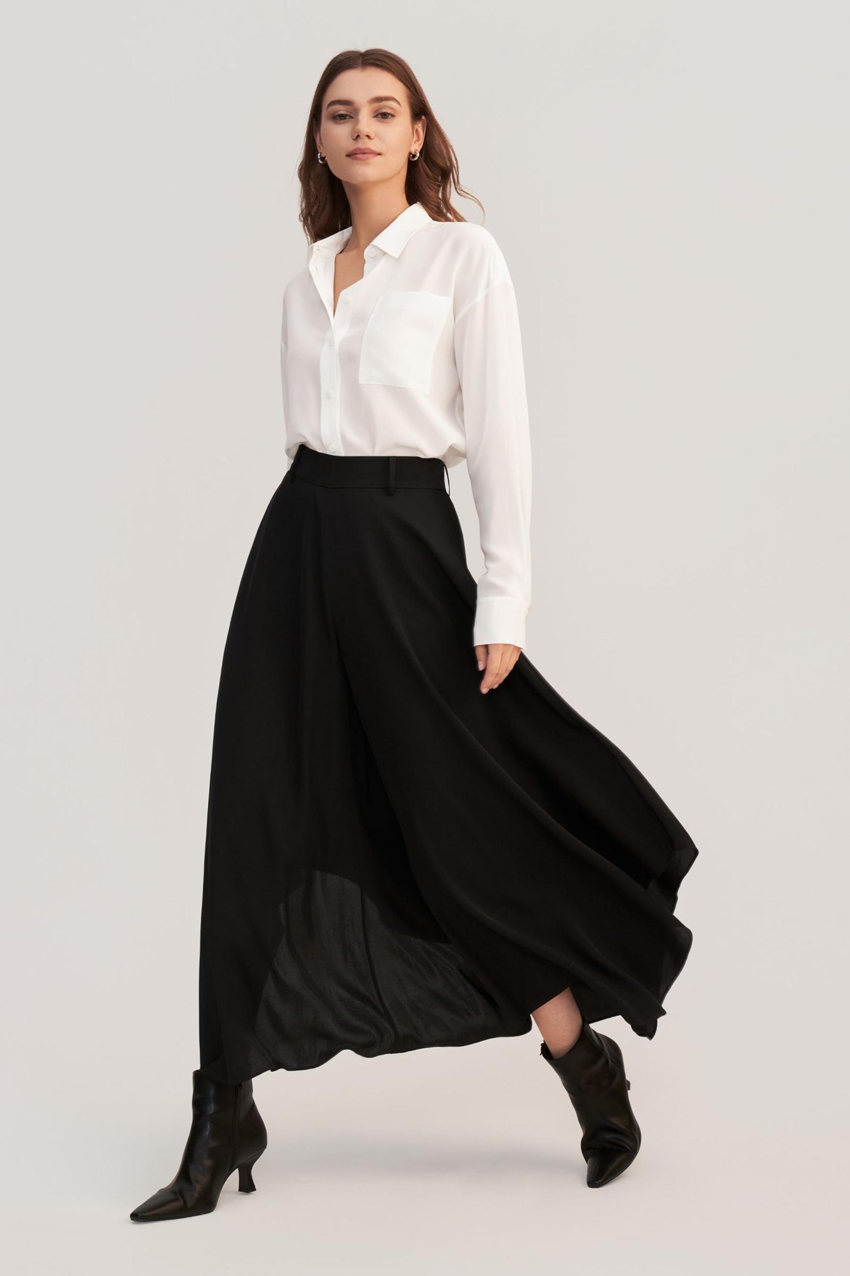 Drop Shoulders Oversize Silk Shirt Product Image