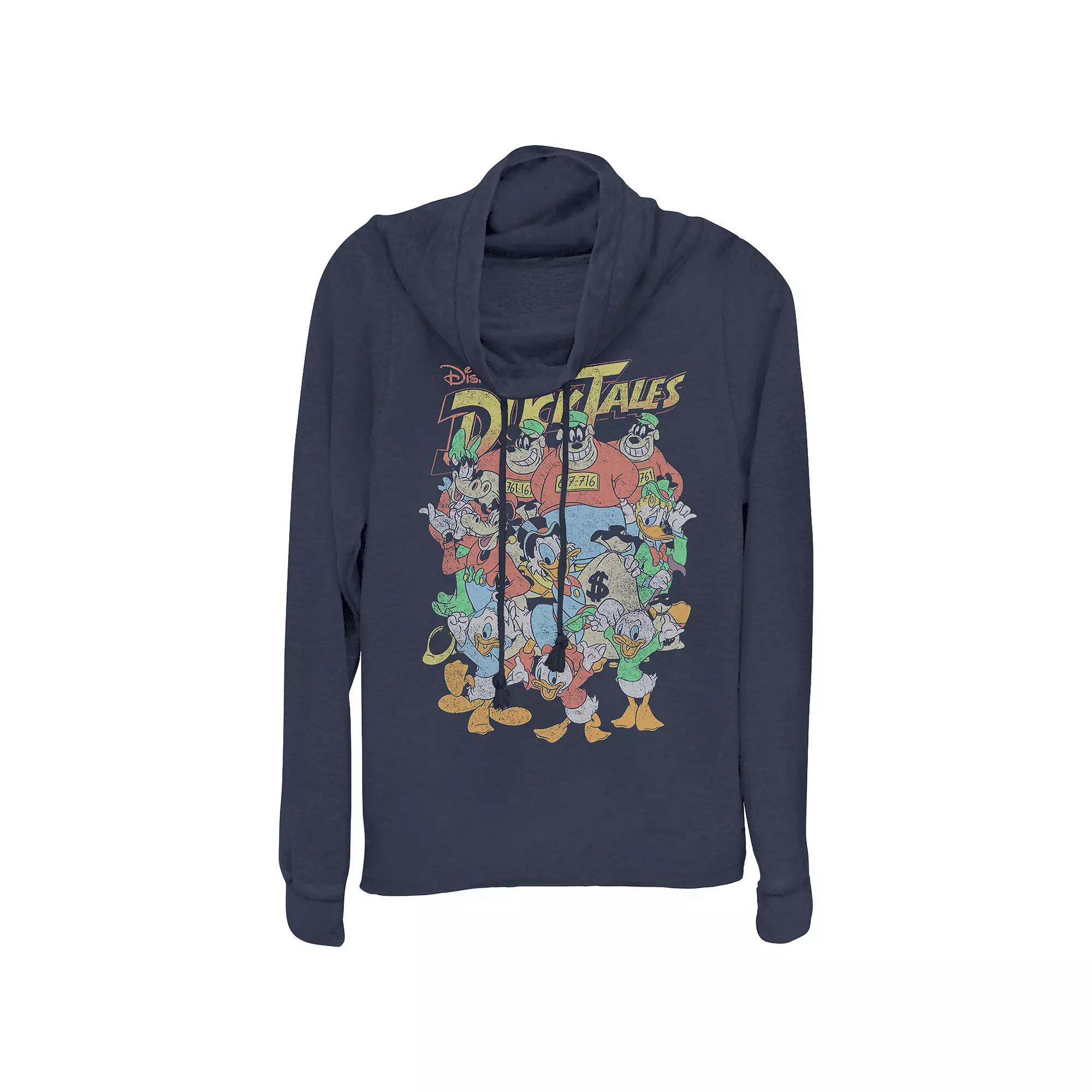 Disney's Ducktales Women's Plus Group Poster Cowlneck Graphic Lightweight Long Sleeve, Girl's,  Product Image