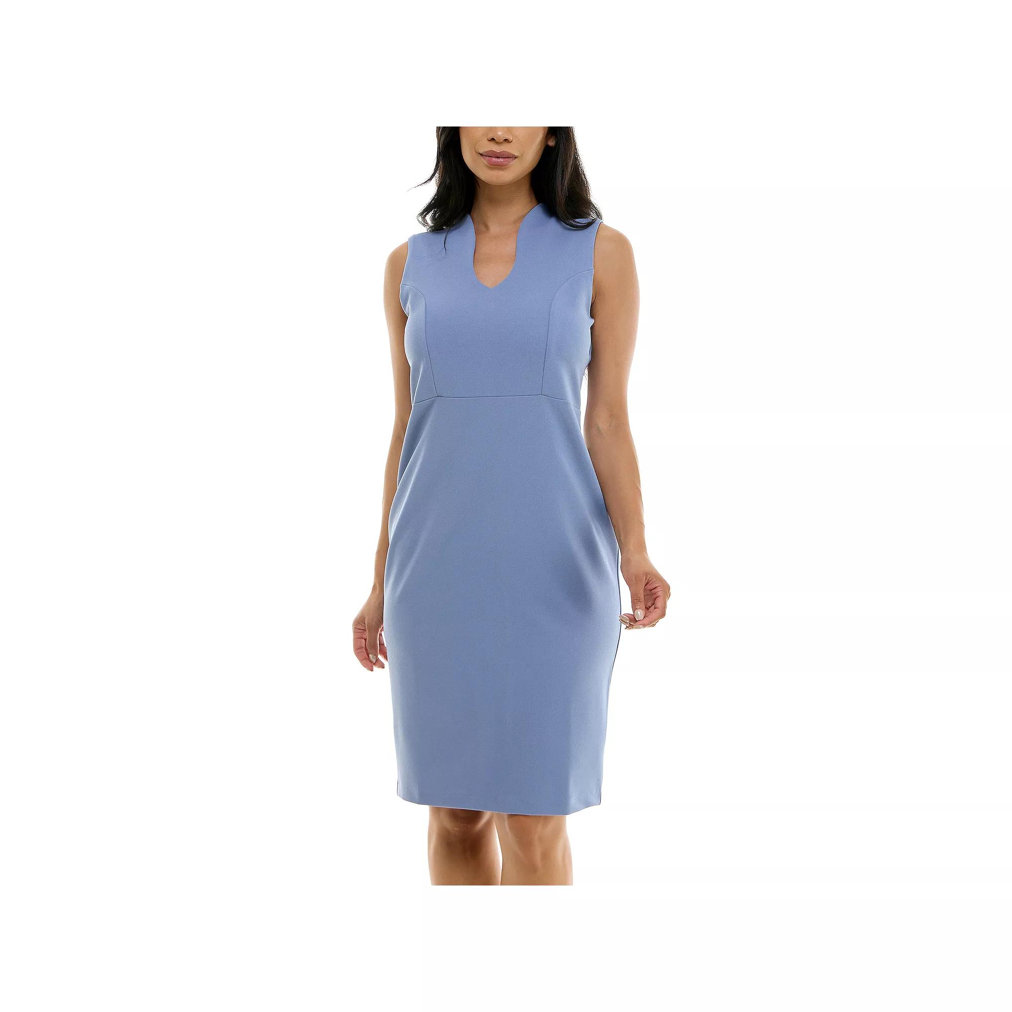 Women's Nina Leonard U-Neck Midi Sheath Dress,  Product Image