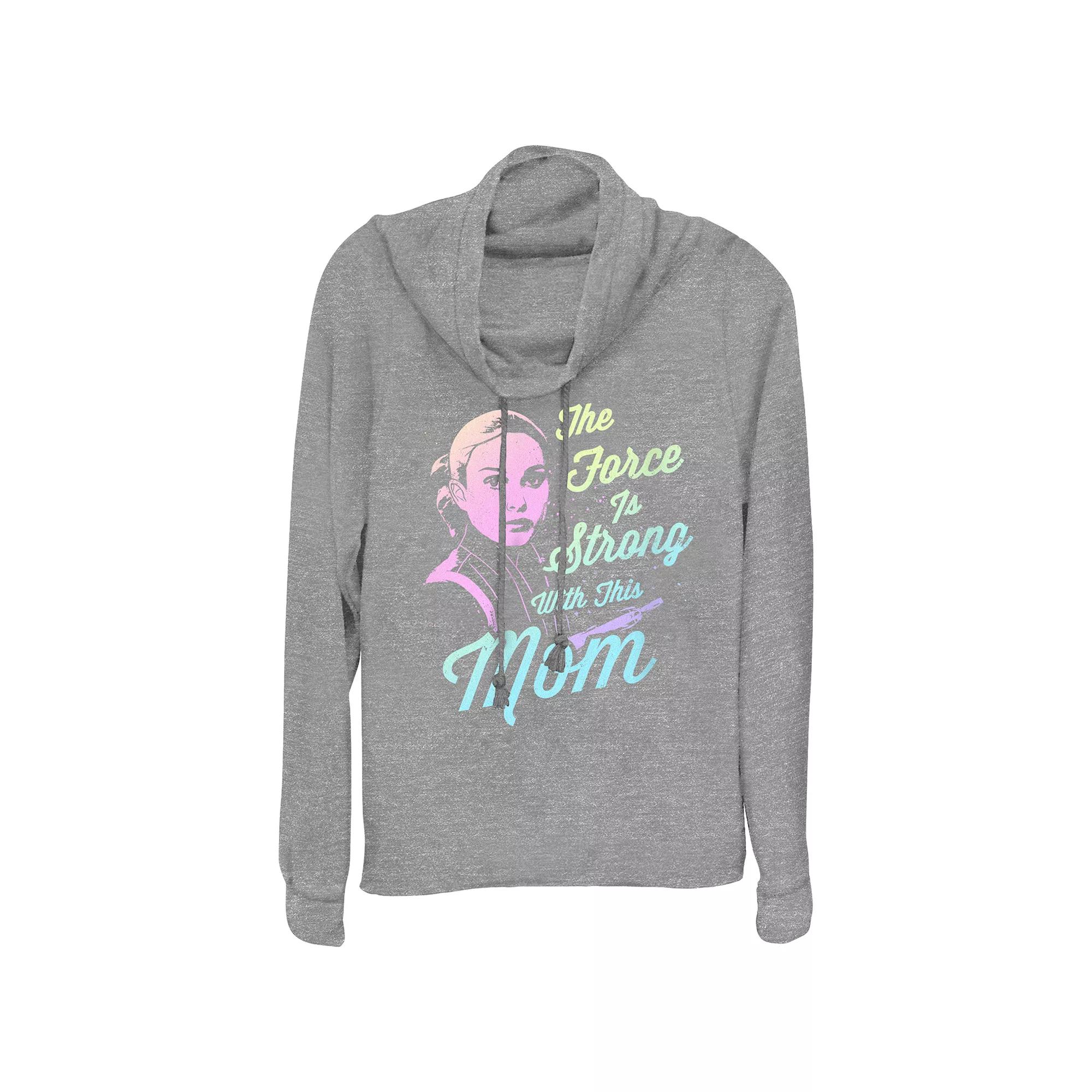 Women's Star Wars Amidala The Force Is Strong With This Mom Cowlneck Graphic Lightweight Long Sleeve,  Product Image