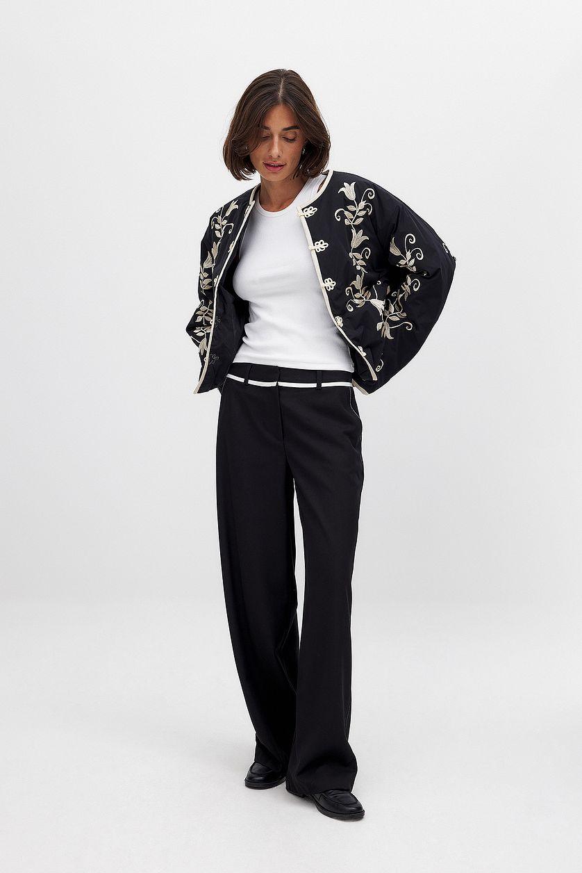 Padded Embroidery Detail Jacket Product Image