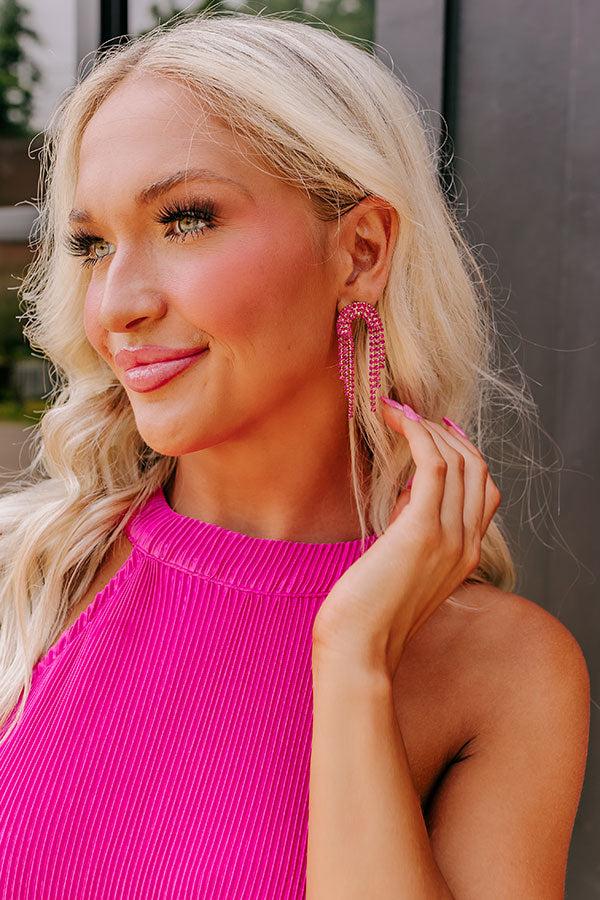 Really Radiant Earrings in Fuchsia Product Image