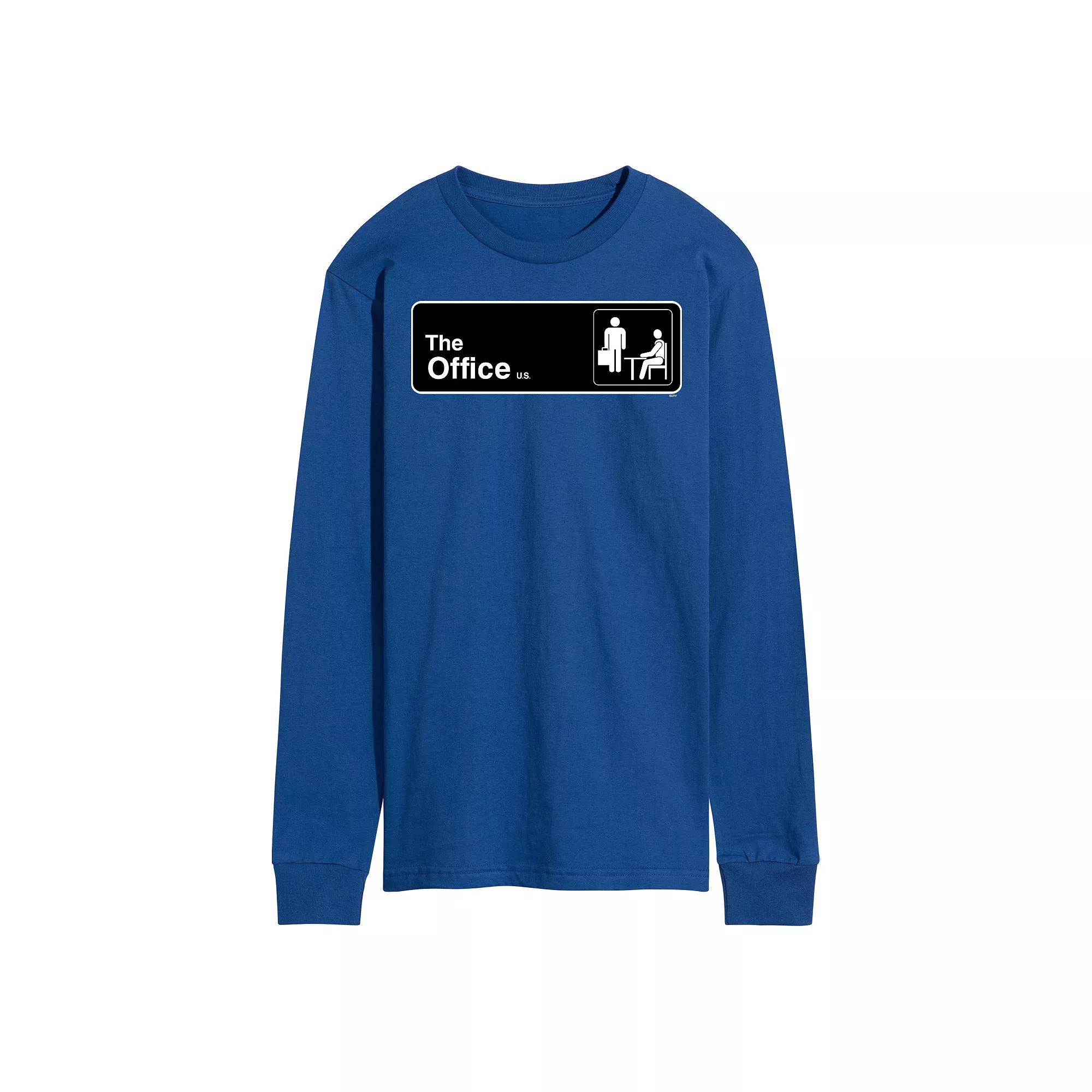 Men's The Office Door Sign Long Sleeve Tee,  Product Image