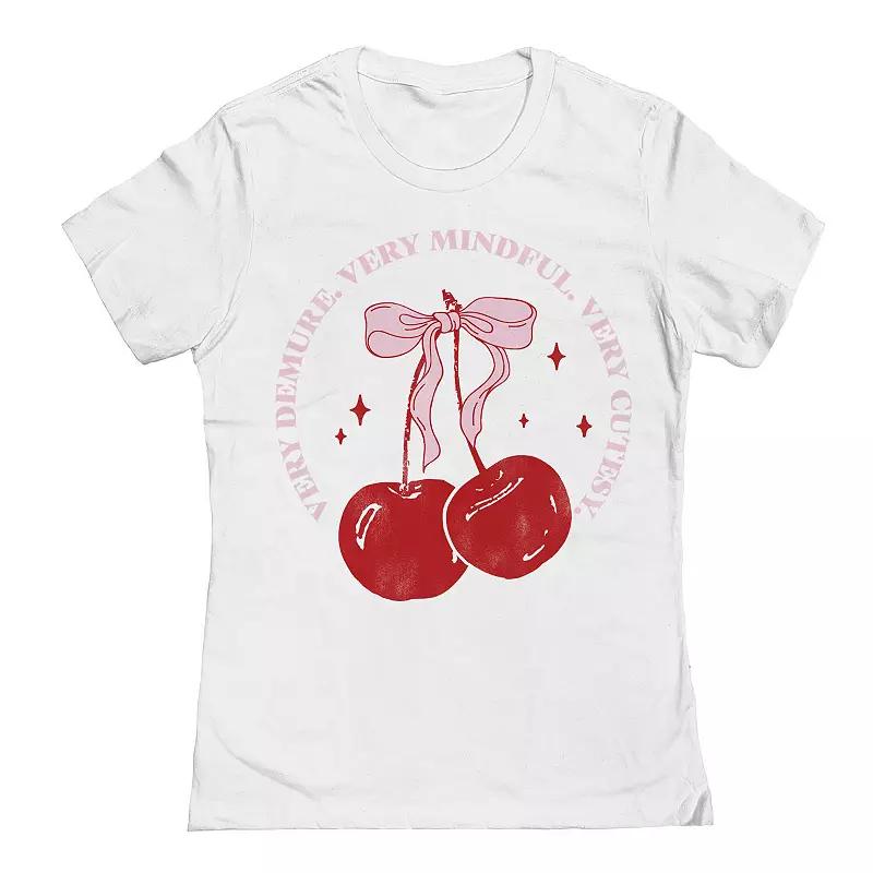 Junior's Grayson Threads The Label Very Demure Cherries Graphic Tee, Girl's,  Product Image