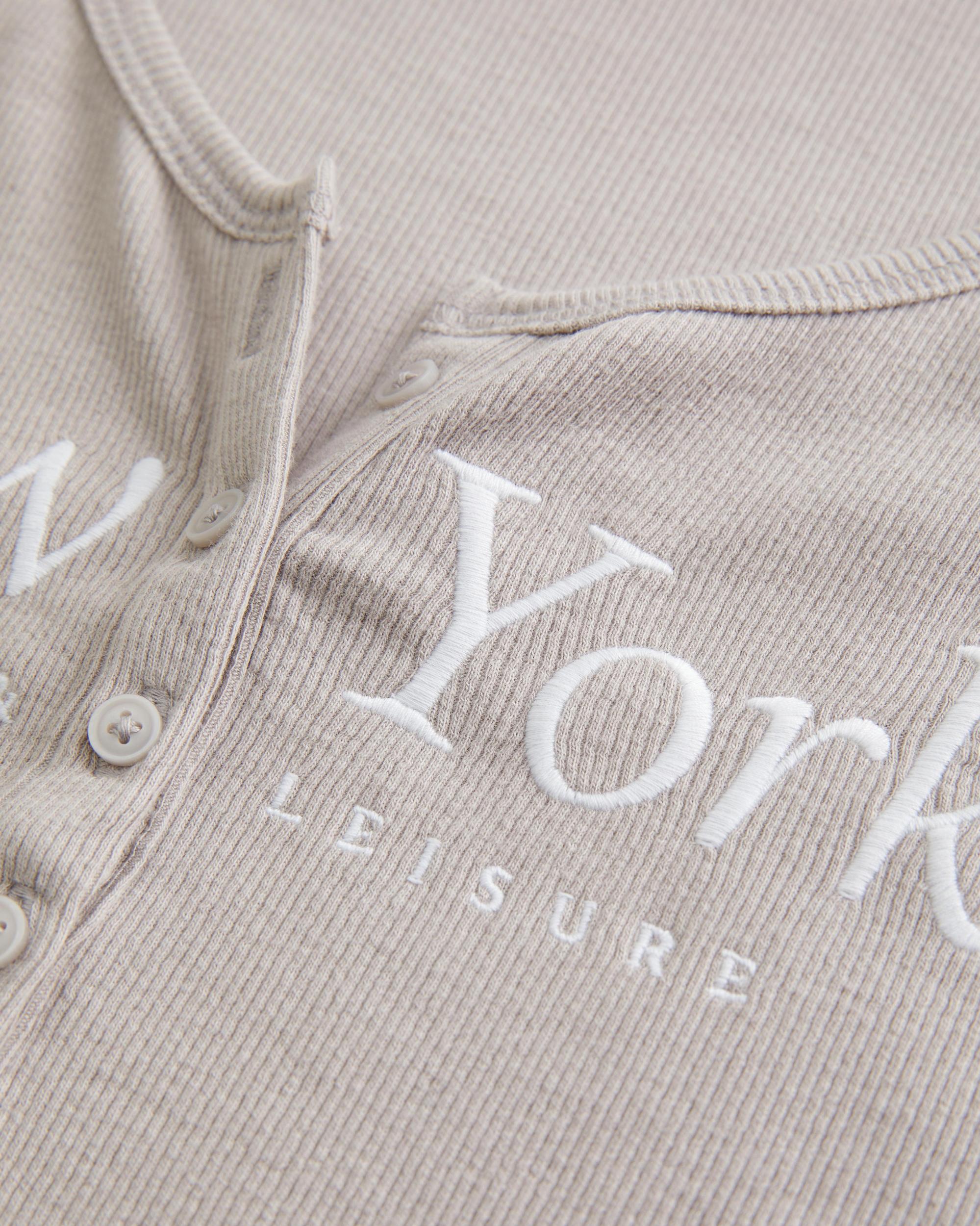 Ribbed New York Graphic Henley Product Image