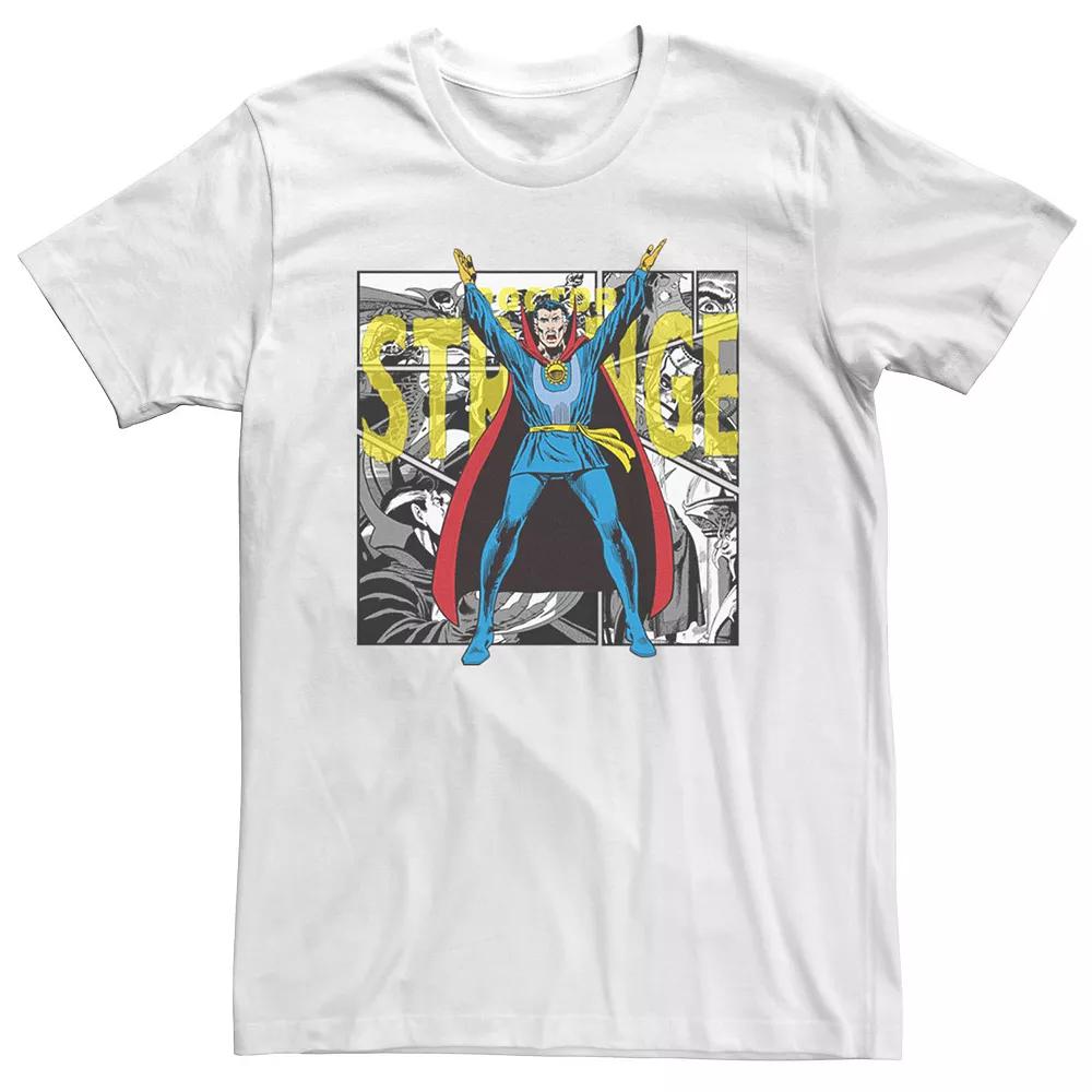 Big & Tall Marvel Doctor Strange Portrait Comic Panels Tee, Men's, Size: 5XL, White Product Image