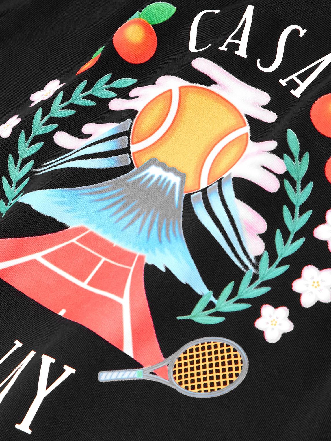 CASABLANCA Mens Casa Way Mountain Brand-print Cotton-jersey T-shirt In Black Product Image