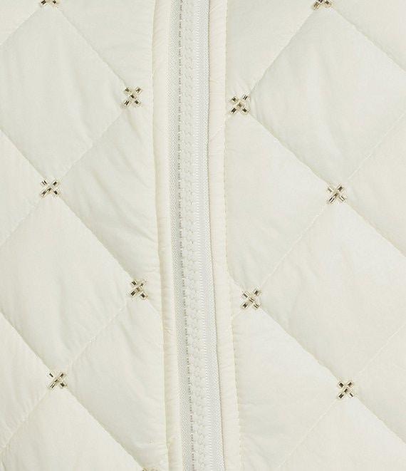 C&V Chelsea & Violet Zip Up Front Beaded Quilted Puffer Jacket Product Image