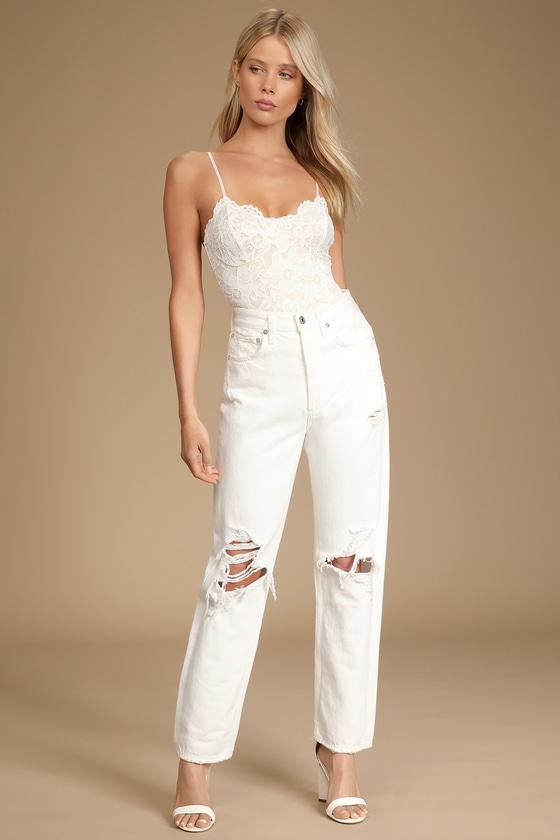 Midnight Romance Ivory Lace Bodysuit Product Image