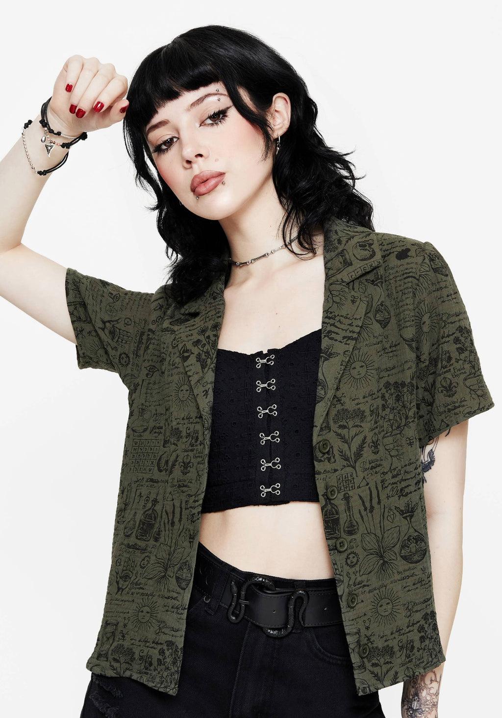 Taddea Cotton Relaxed Button Up Blouse Product Image