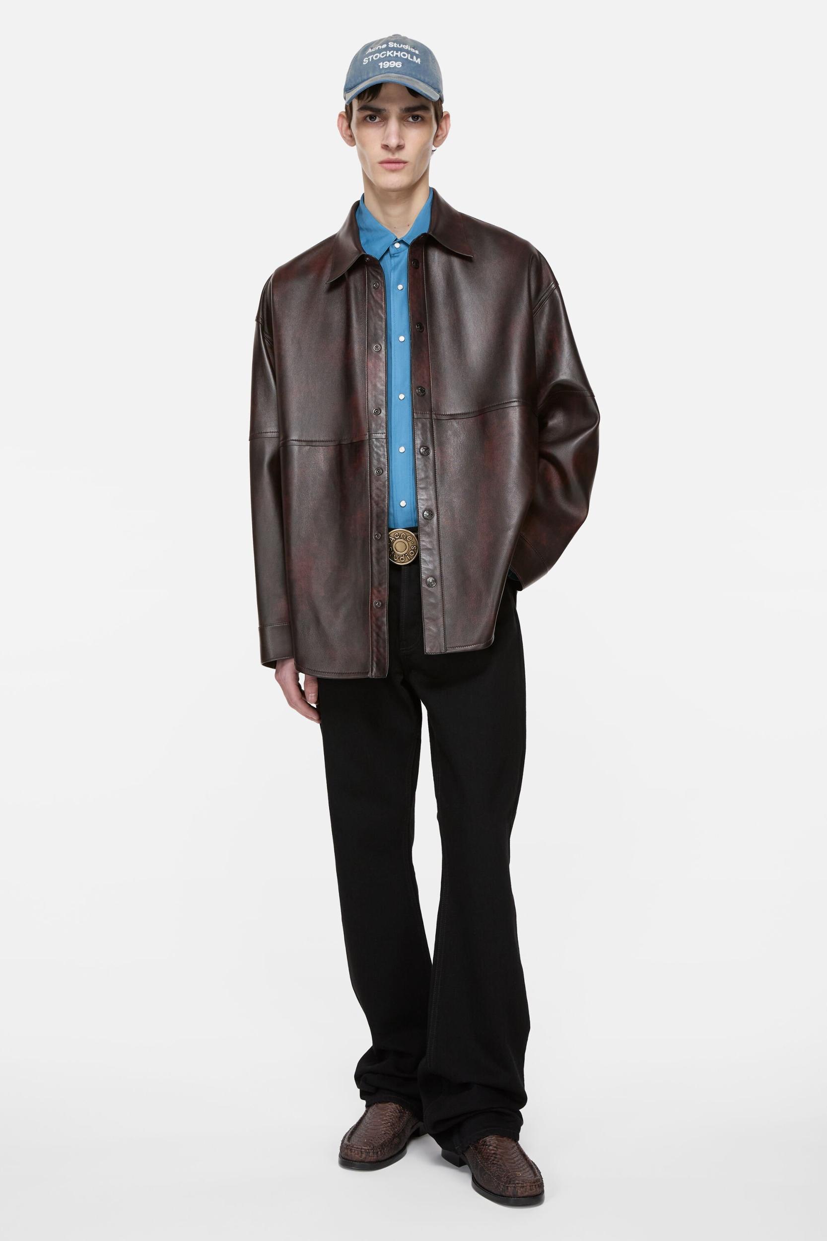 Leather shirt jacket Product Image