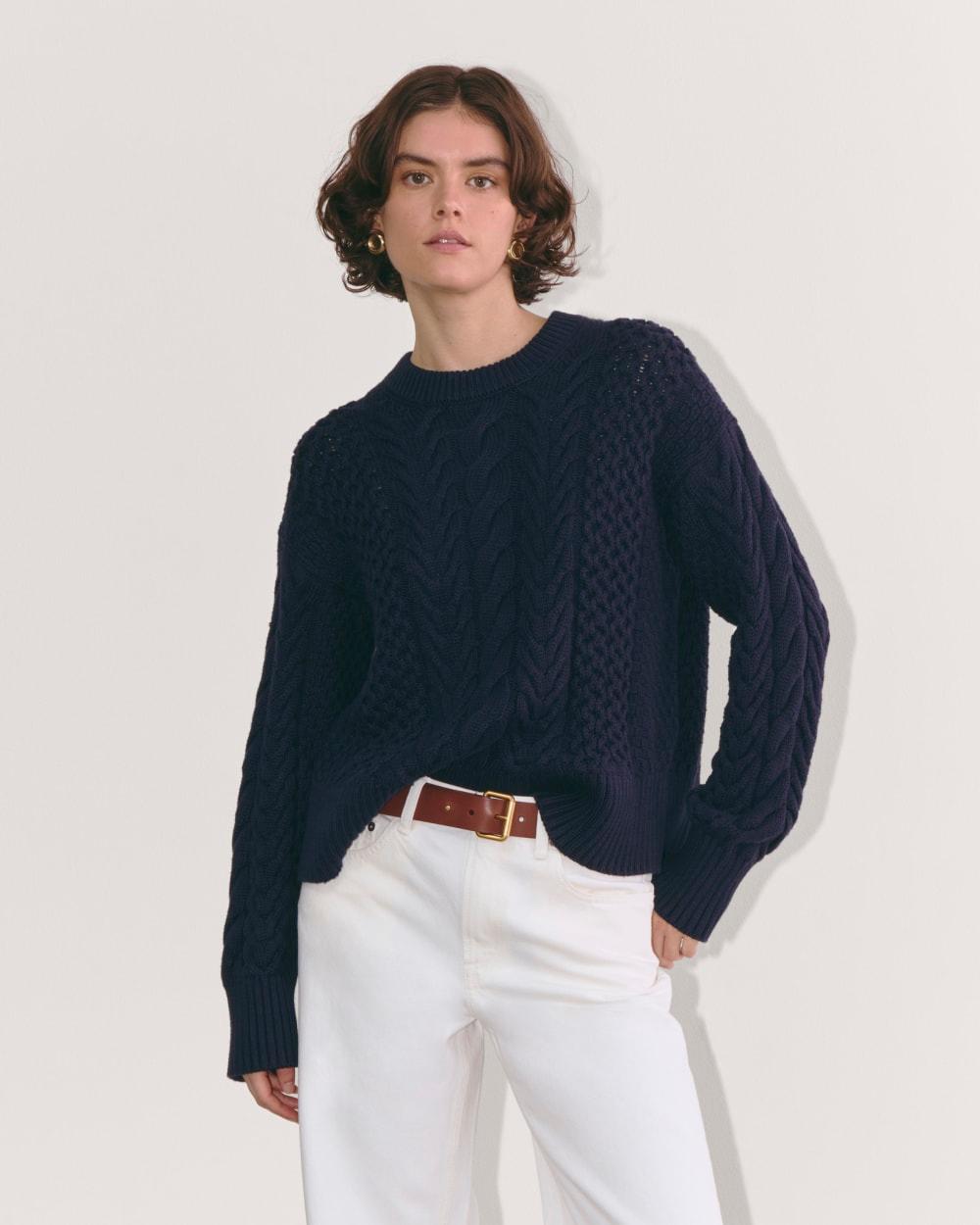 Womens Cable Sweater in Everyday Cotton by Everlane Product Image