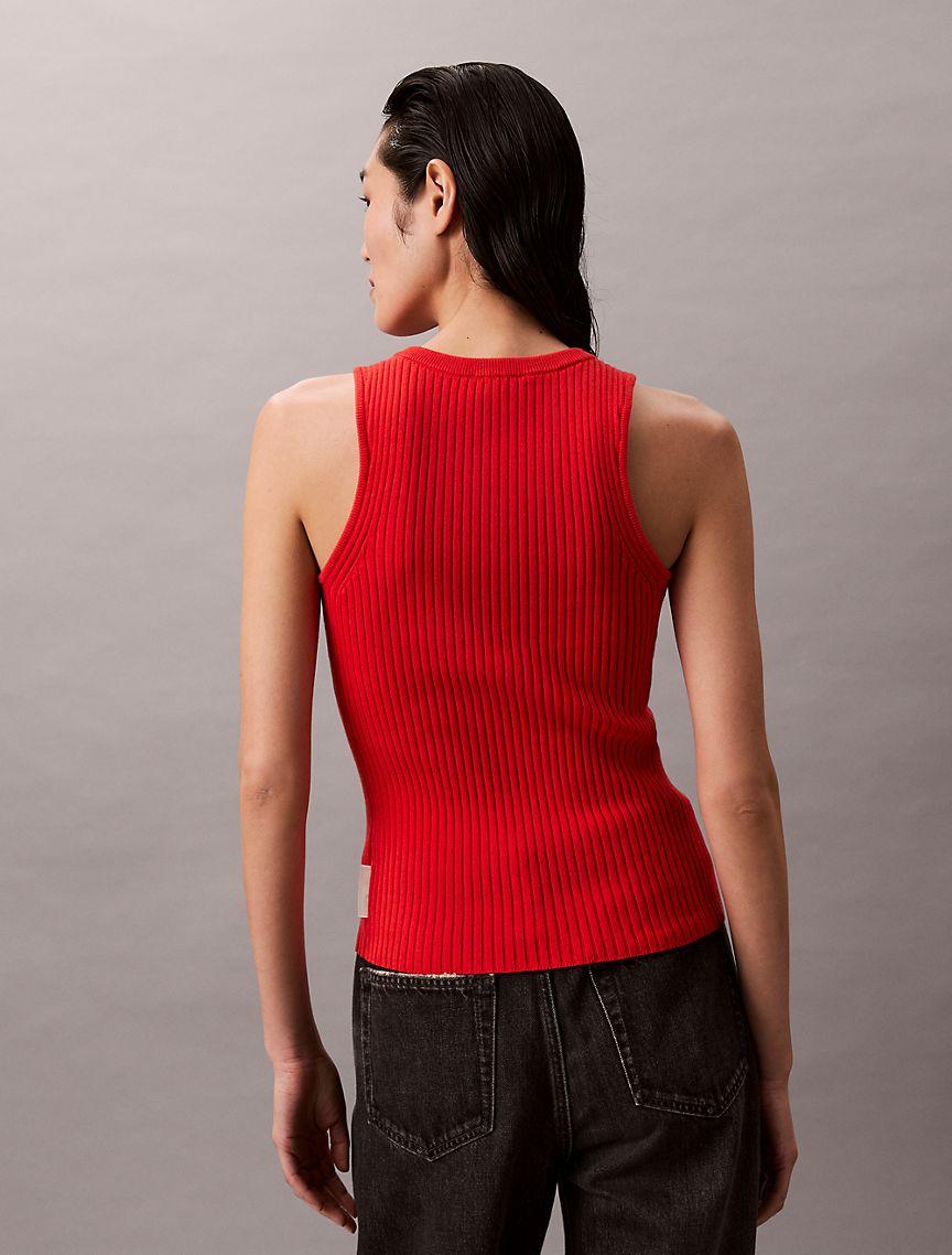 Smooth Cotton Rib Sweater Tank Product Image