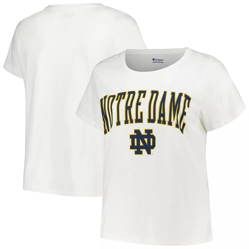 Women's Profile White Notre Dame Fighting Irish Plus Size Arch Over Logo Scoop Neck T-Shirt, Size: 2XL Product Image