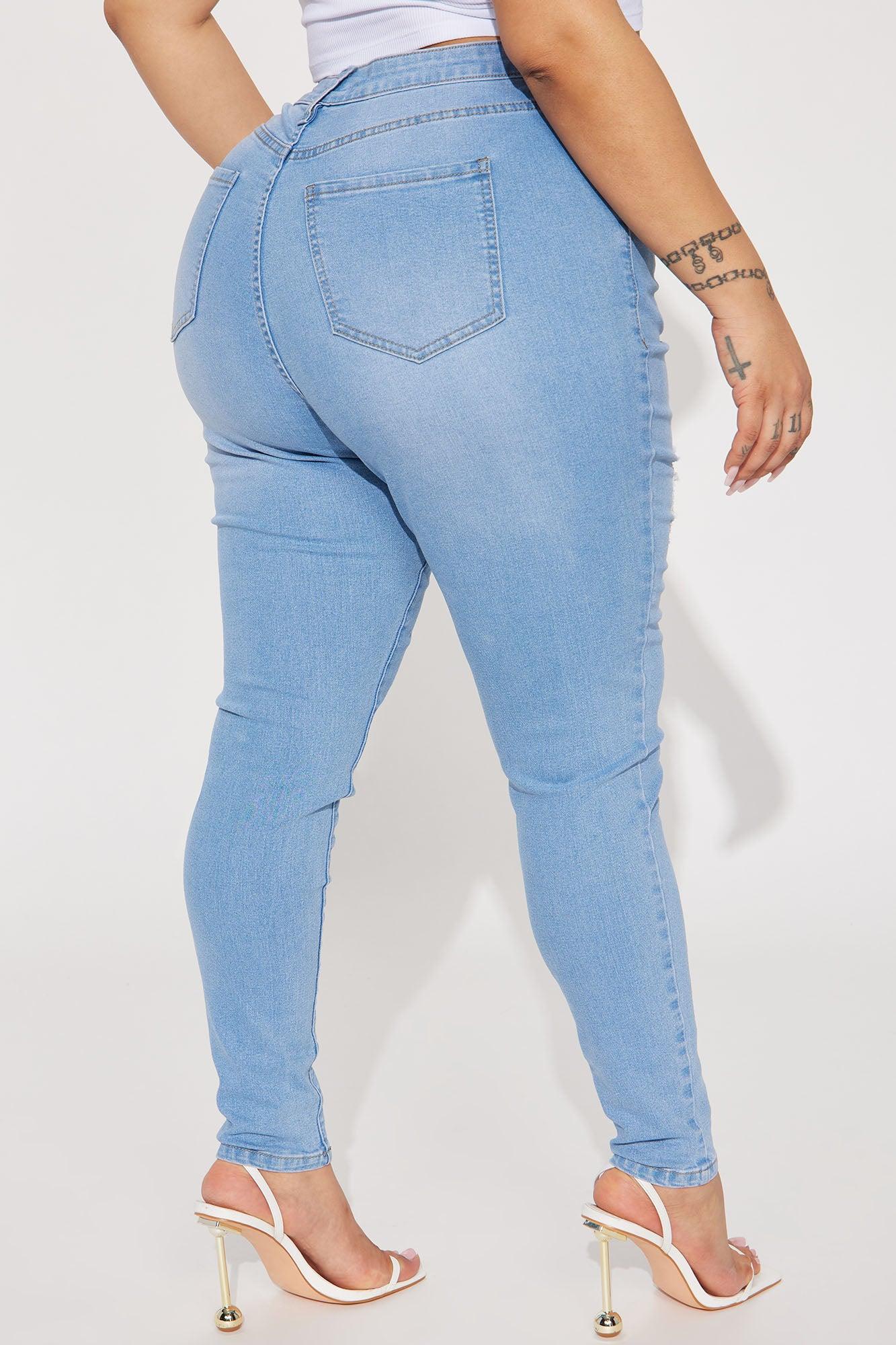 Dakota Ripped High Rise Stretch Skinny Jeans - Light Wash Product Image