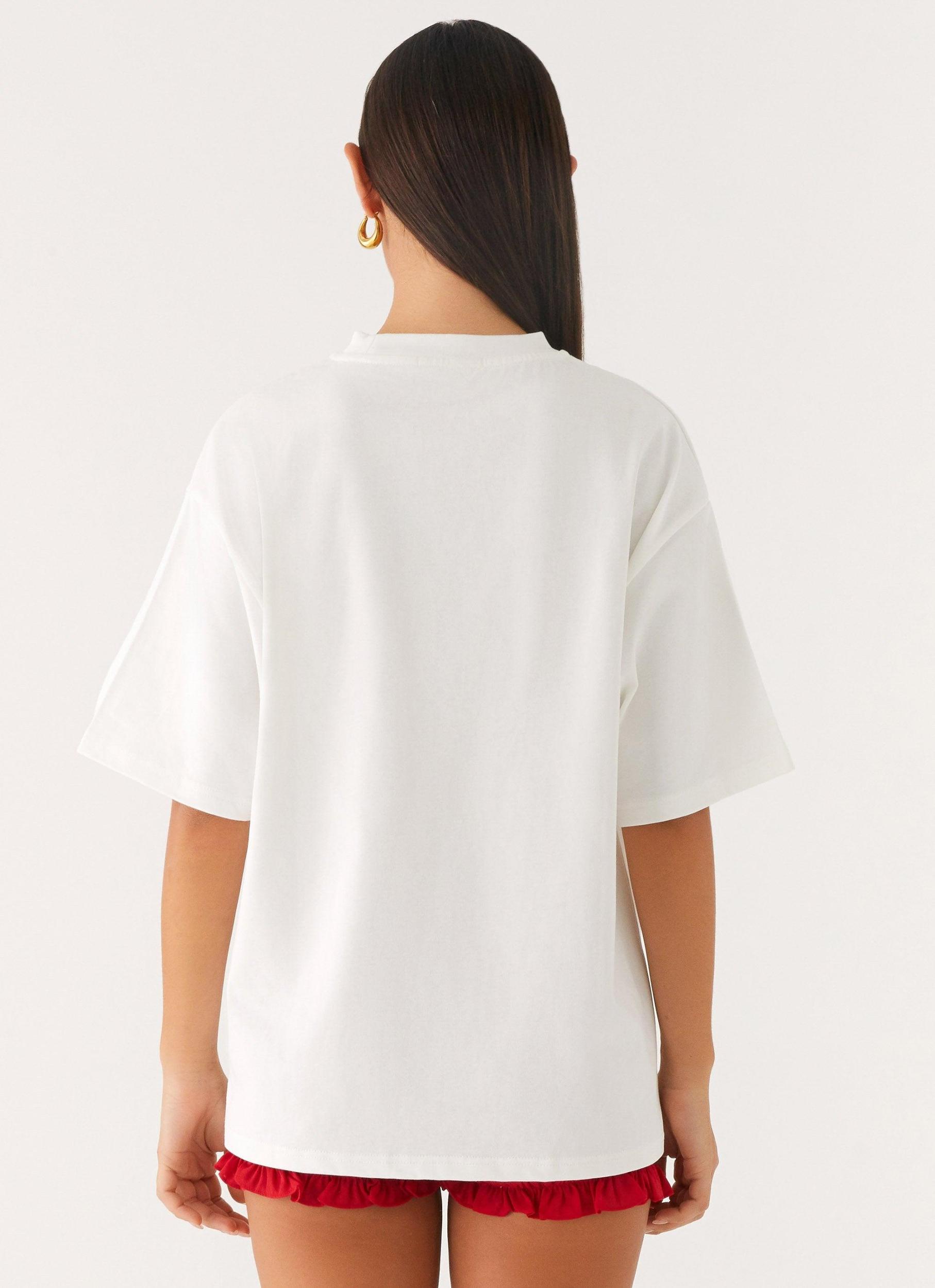 Born To Have Fun Oversized Graphic Tee - Pink Bunny Product Image