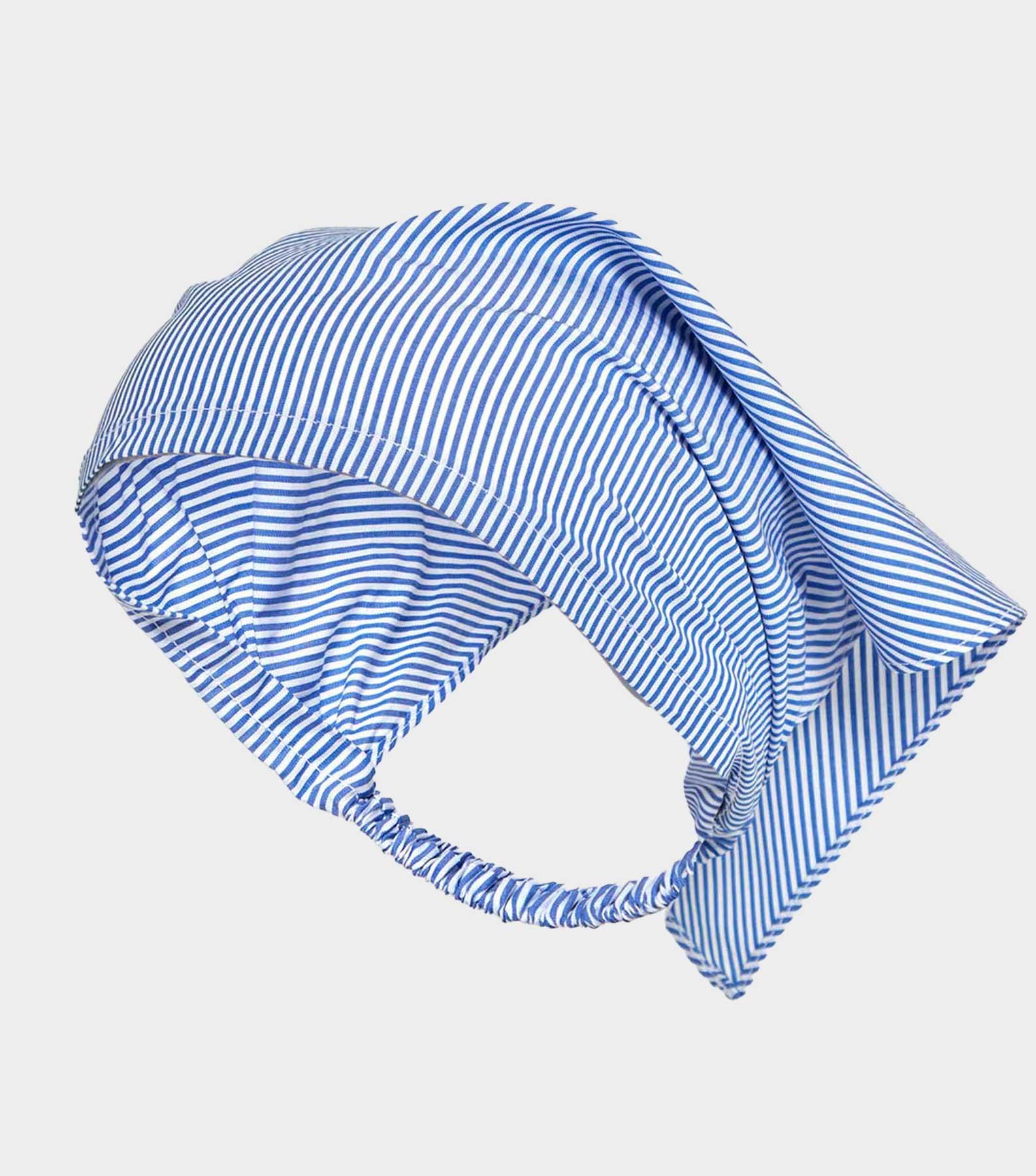 Cotton Headscarf - Blue Stripe Product Image