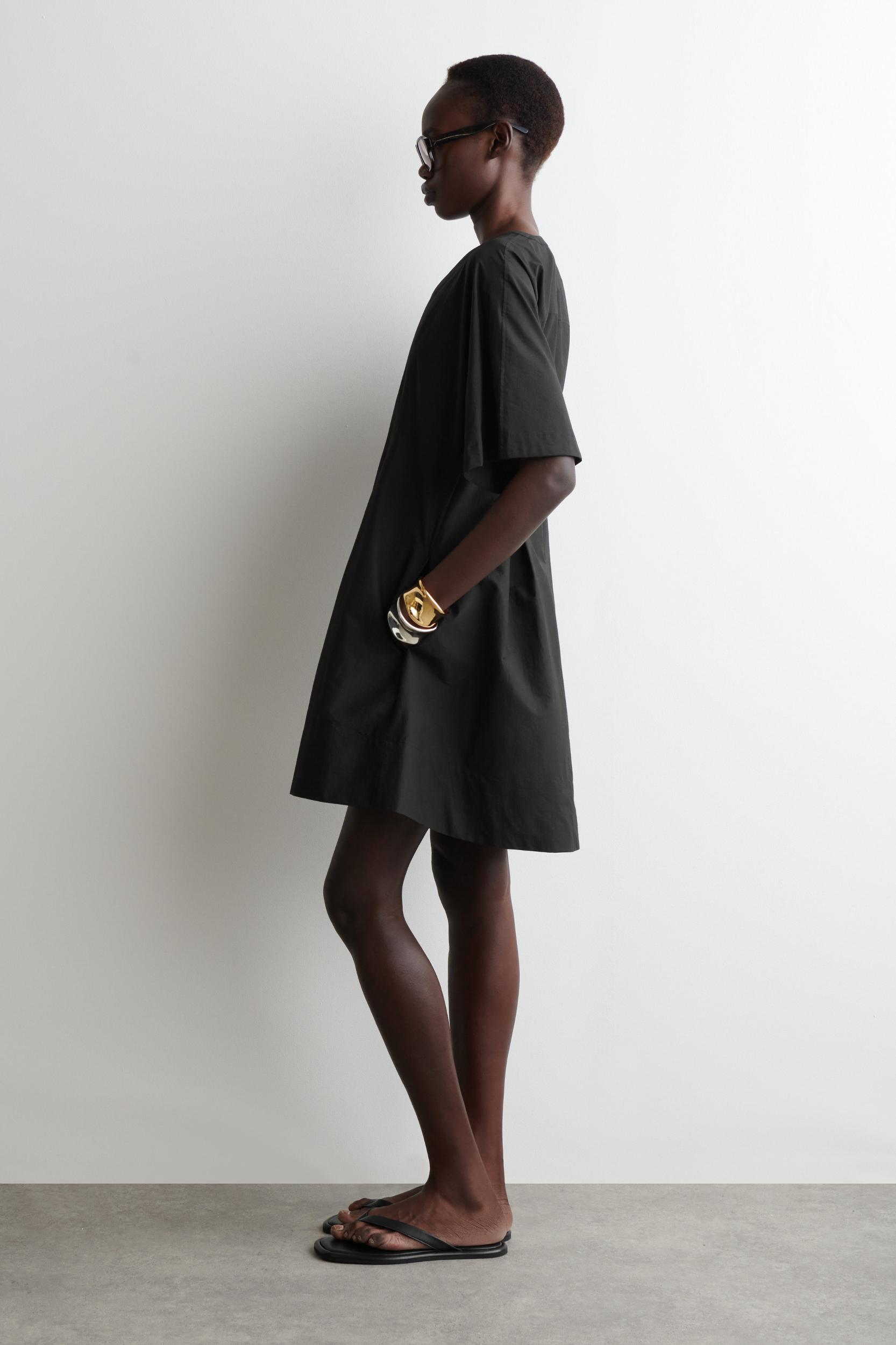 PLEATED A-LINE MINI DRESS Product Image