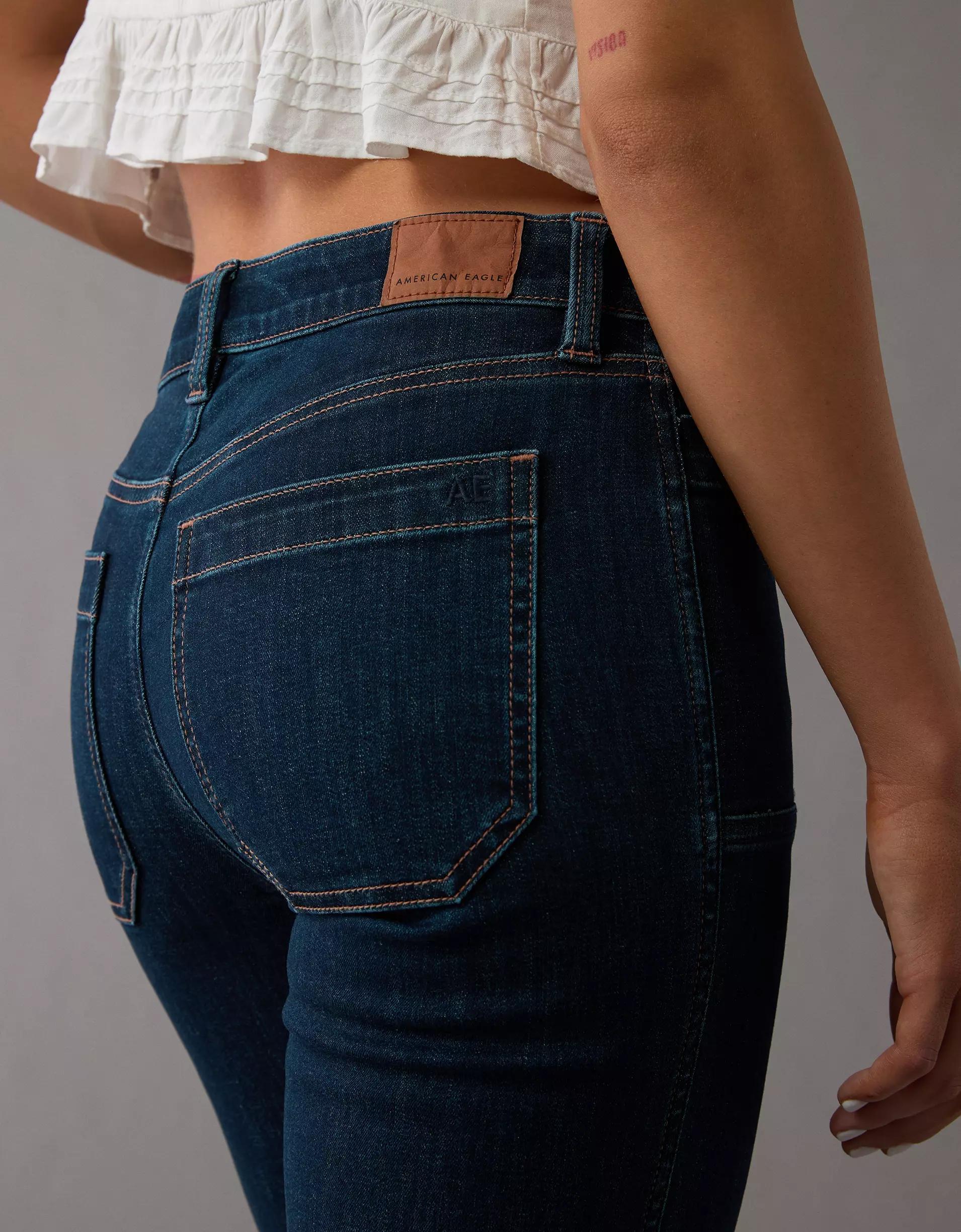 AE Next Level High-Waisted Kick Bootcut Crop Jean Product Image