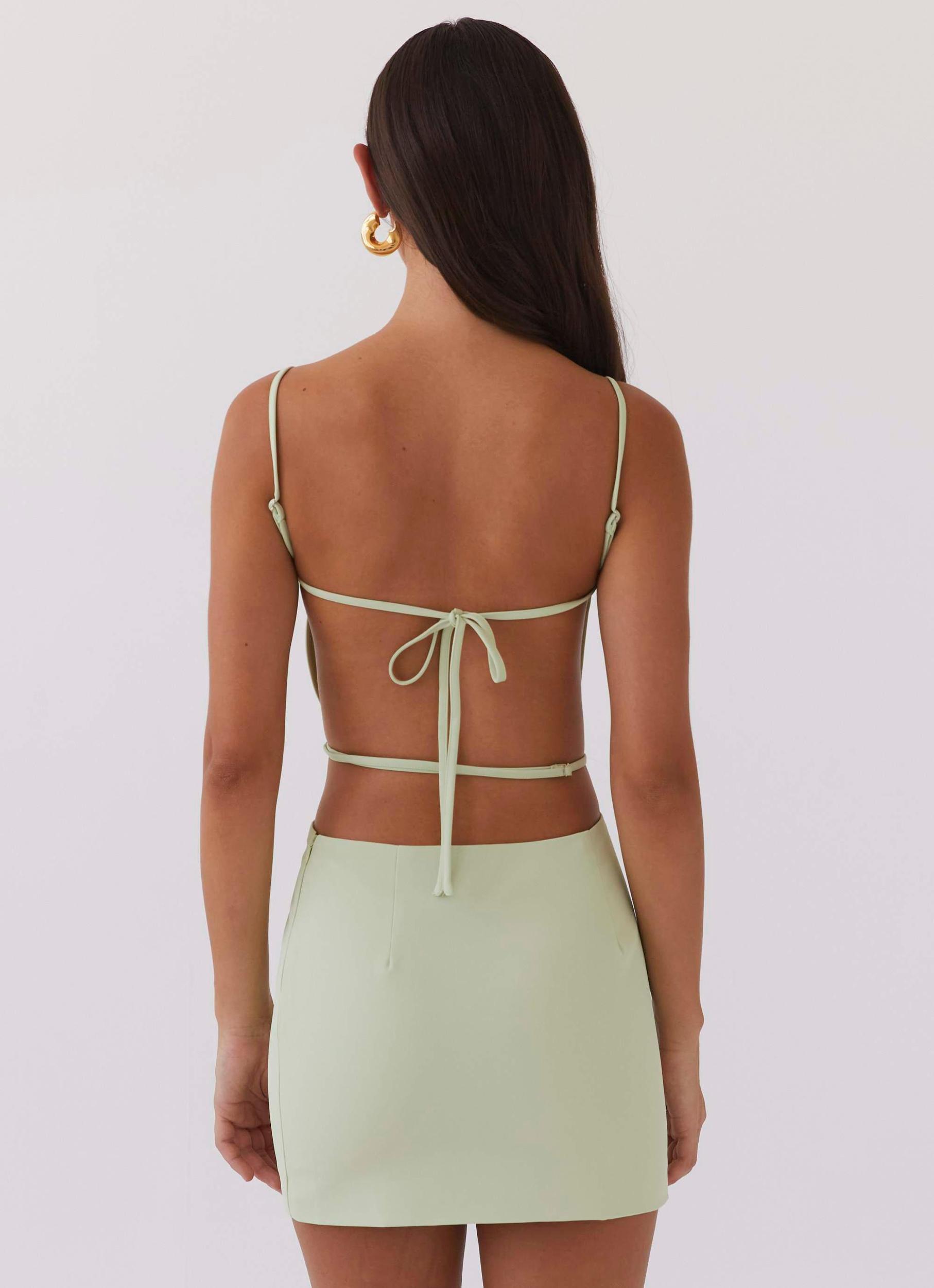 Lindsey Cutout Mini Dress - Green Zest Product Image