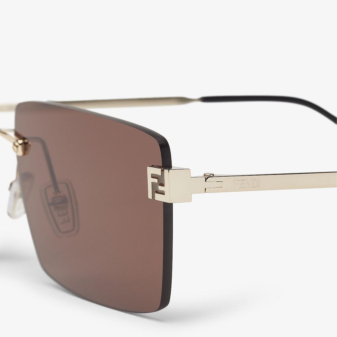 Fendi SkyGold-colored metal sunglasses Product Image